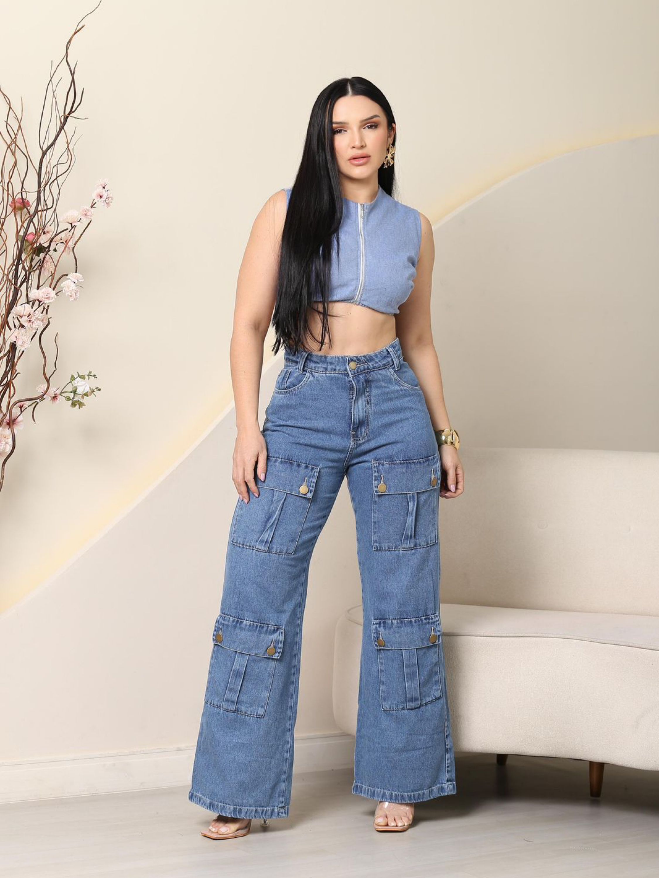 Calça Cargo Jeans - A Mingjeans | ZAX