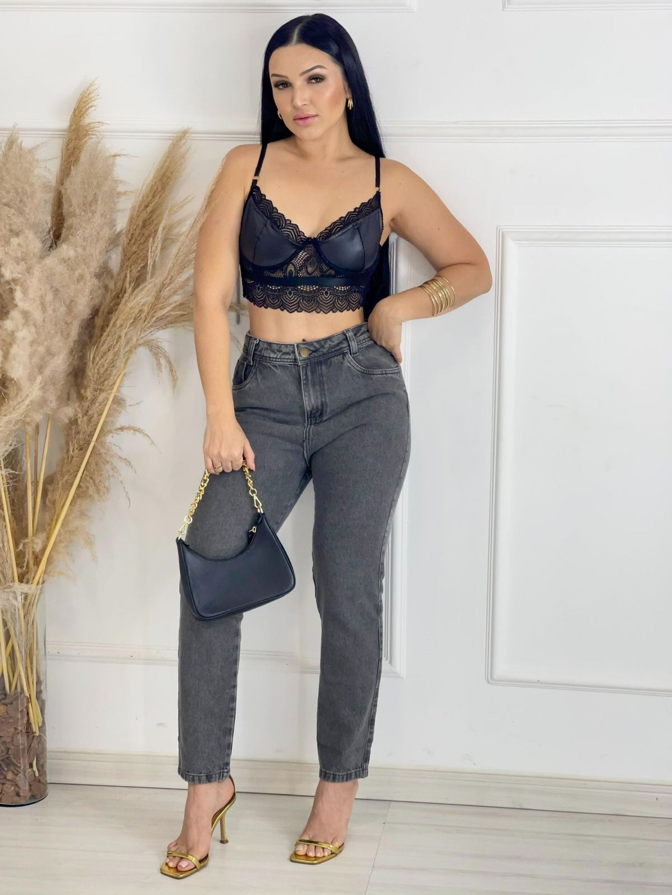 Calça Jeans Mom Preta - A Mingjeans | ZAX