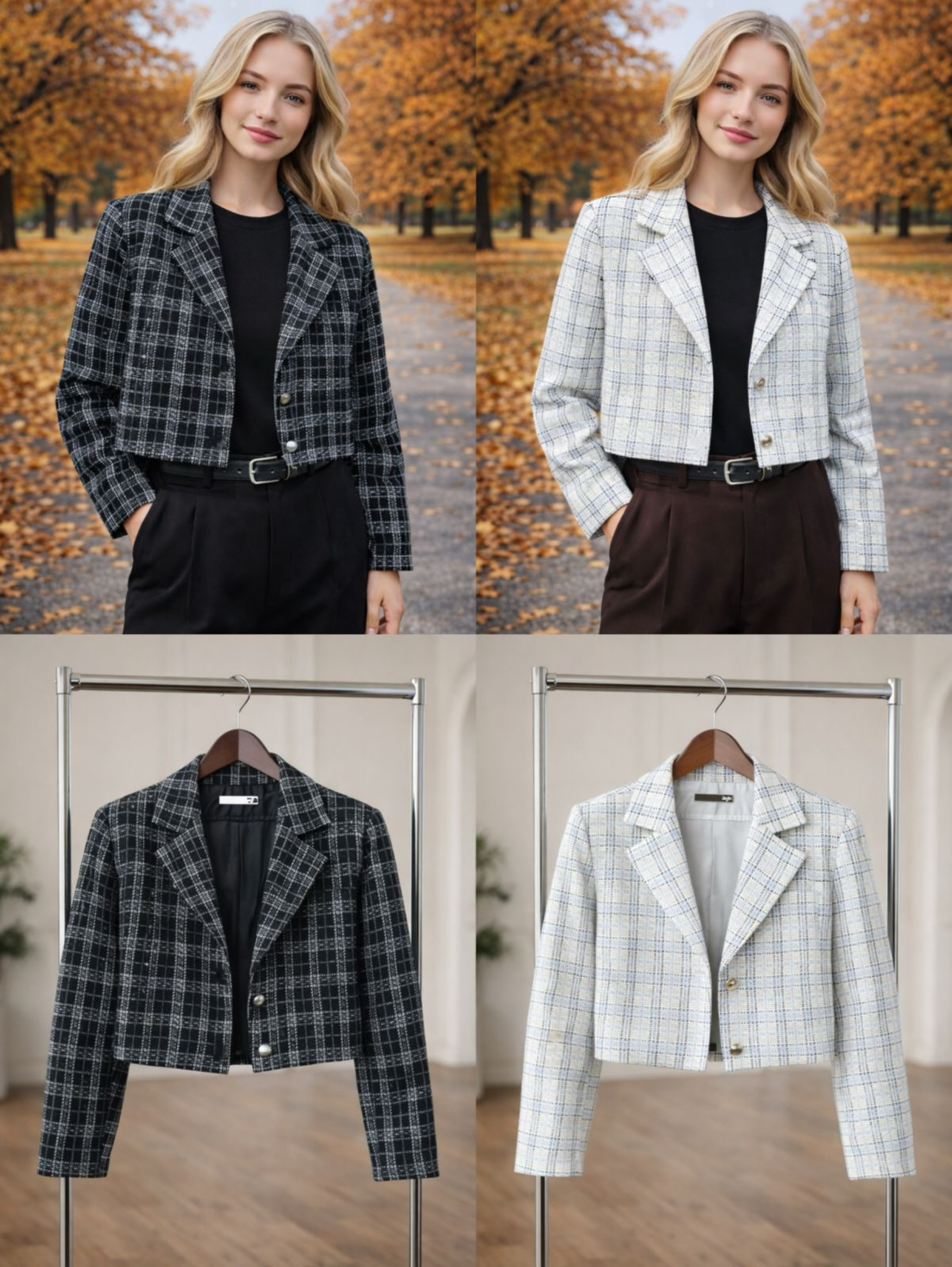 Blazer curto linho forrado social novidade linda - Raissa