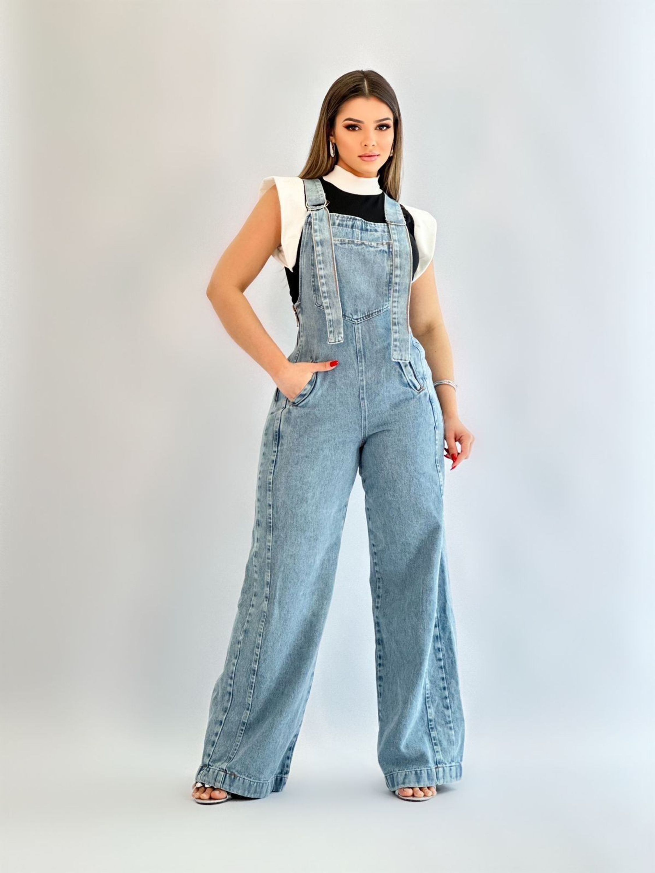 バッグ JESSA MAE ALFECHE   JEANS Macacão jeans feminina - Dragão Vermelho Jeans | ZAX