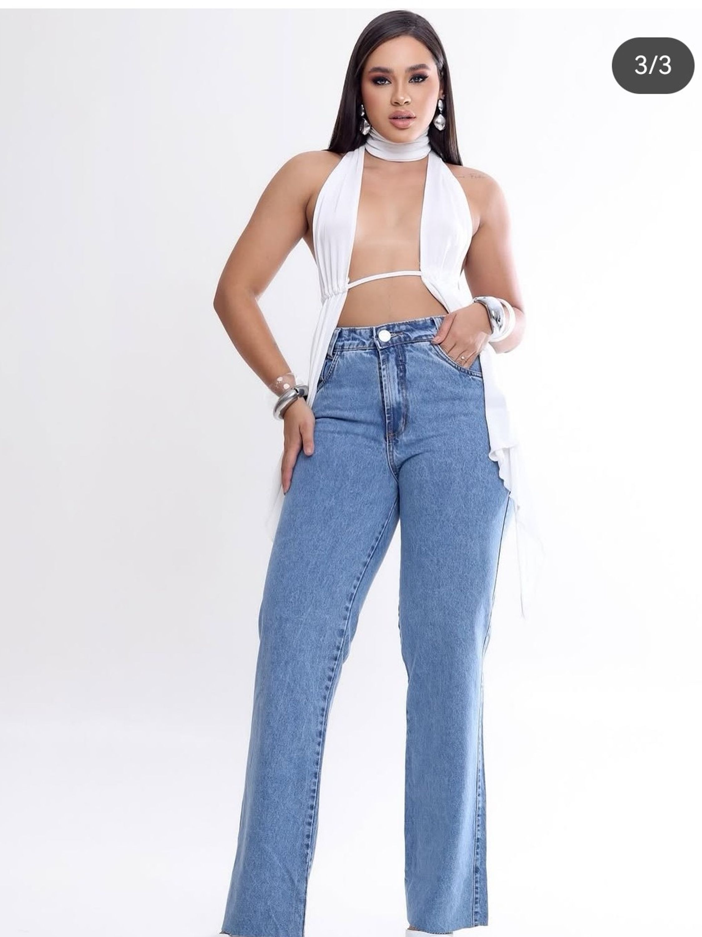 Calça jeans wide leg feminina - Dragão Vermelho Jeans | ZAX