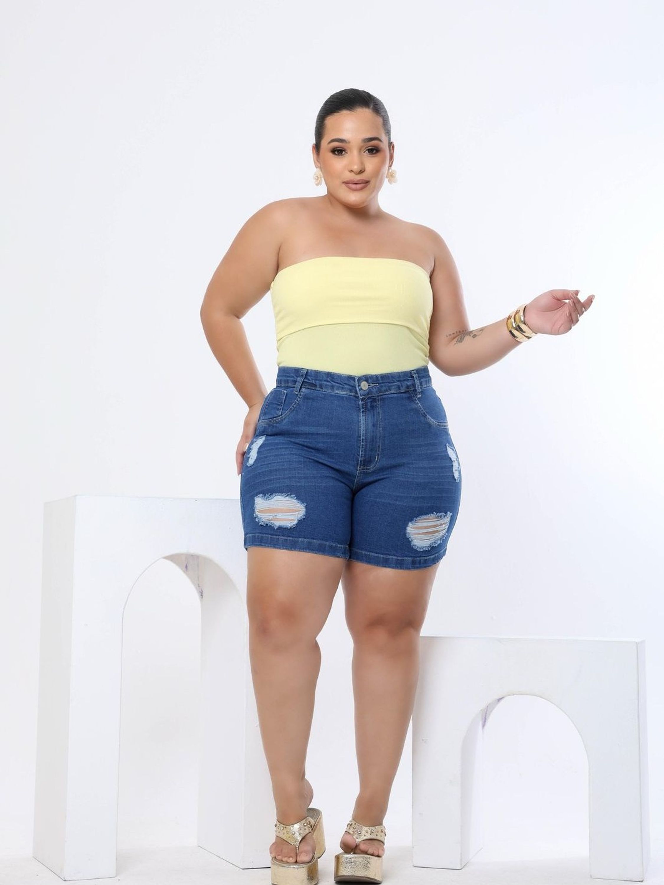 Shorts jeans plus size feminina - Dragão Vermelho Jeans | ZAX