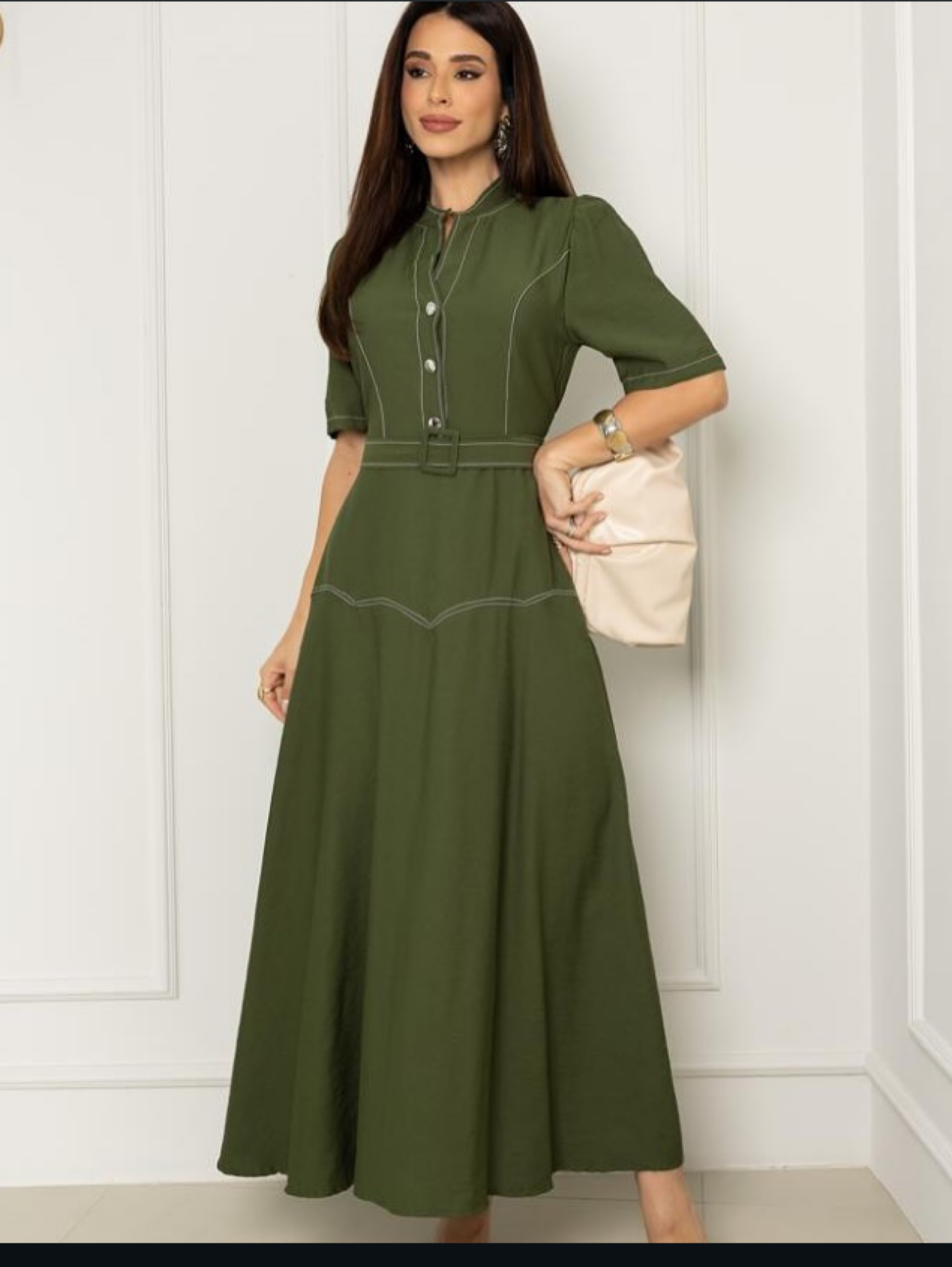 Vestido longo com mangas - Nosso Jeito | ZAX