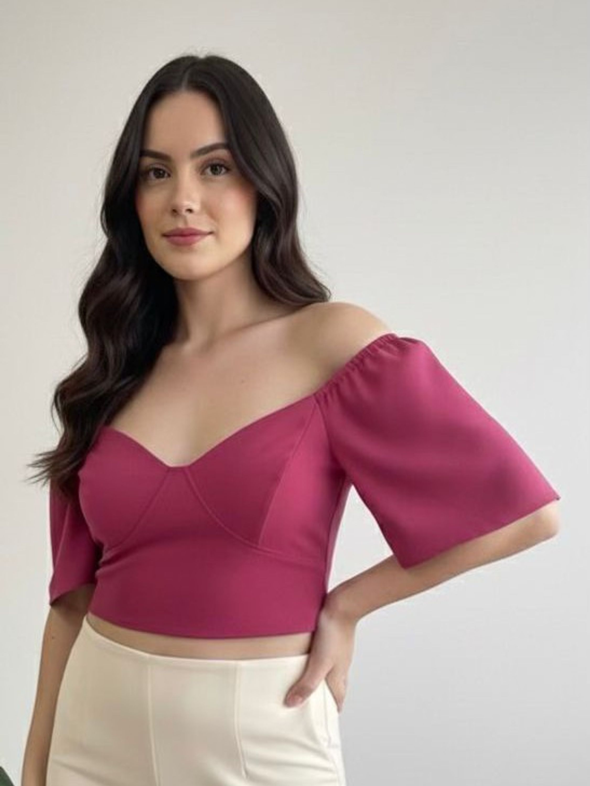 Cropped manga princesa alfaiataria - Malusa Fashion | ZAX
