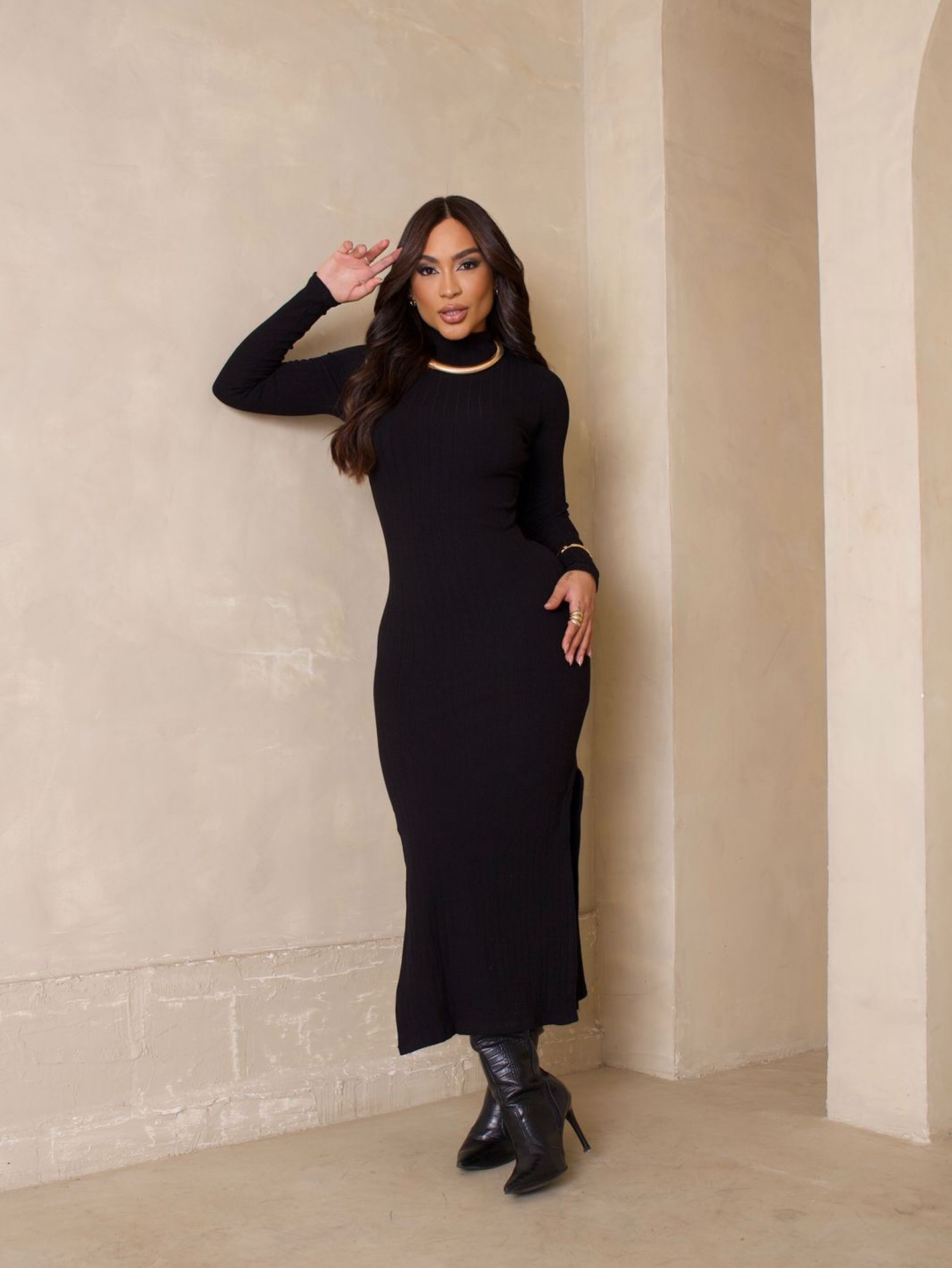 Vestido Longo Basic Canelado Premium - TH MODAS BRÁS | ZAX