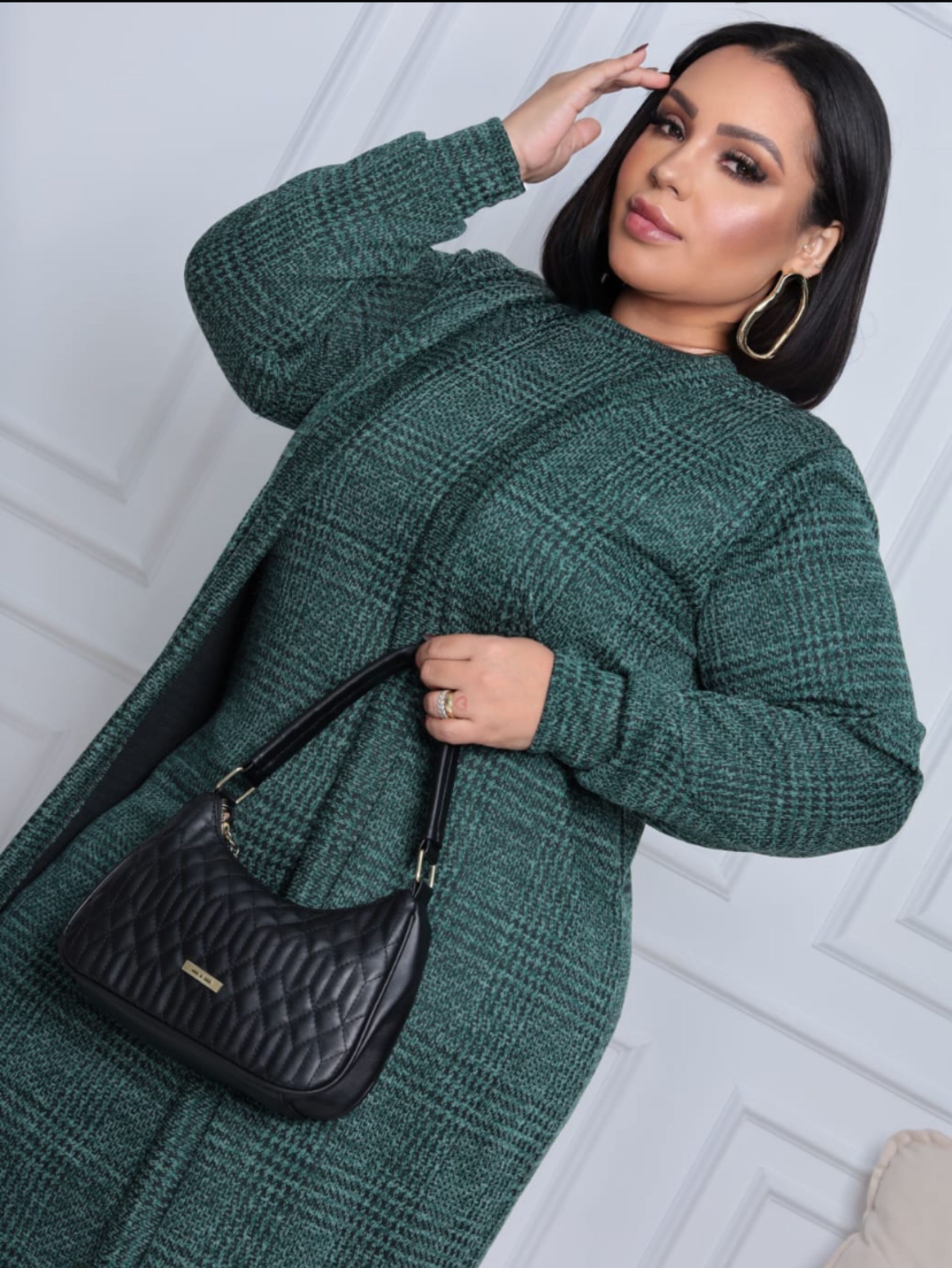 Vestido cardigan lanzinha tweed Plus Size - Carmin Plus | ZAX