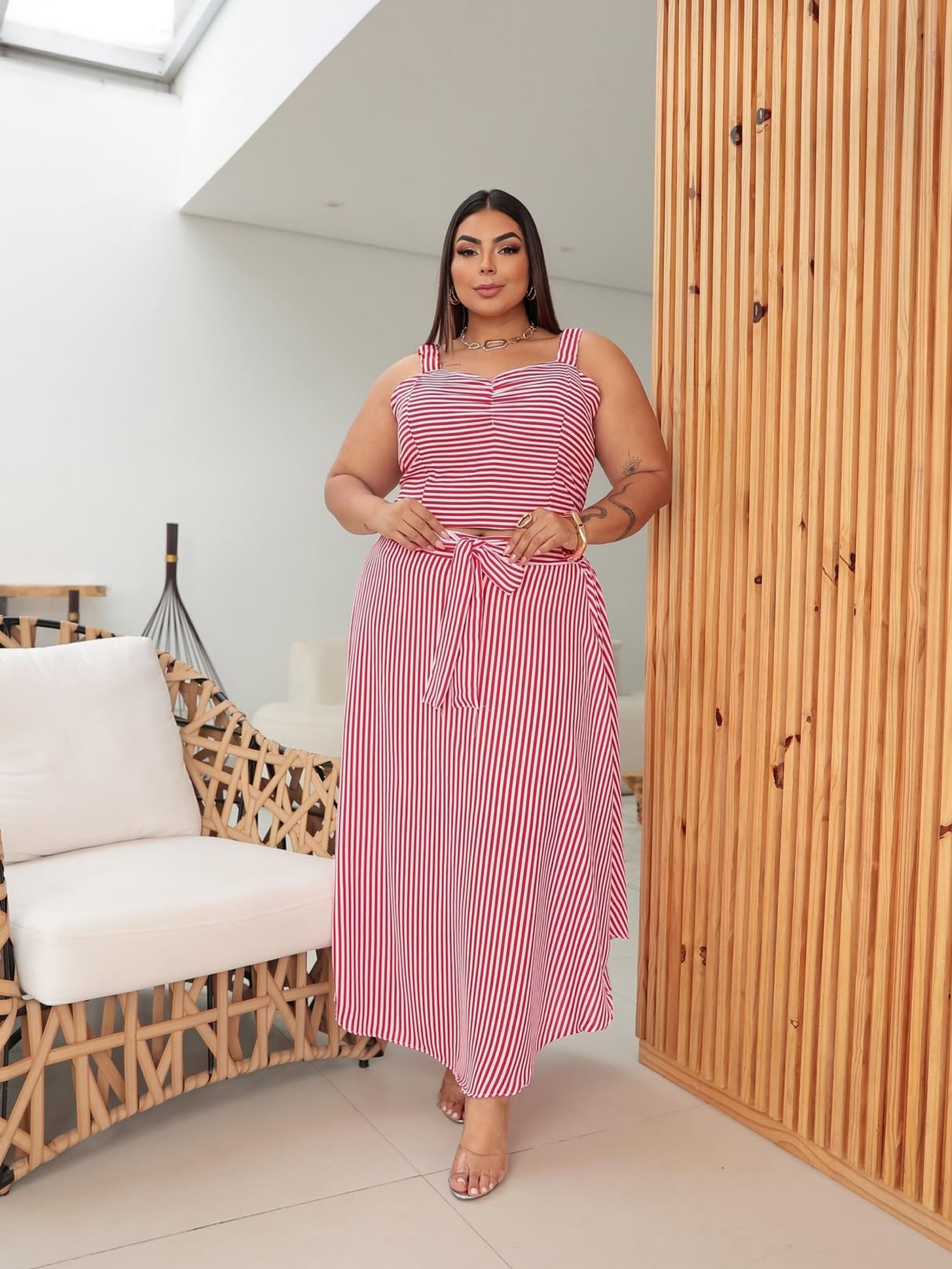 Conjunto cropped e saia longa Plus Size - Carmin Plus | ZAX