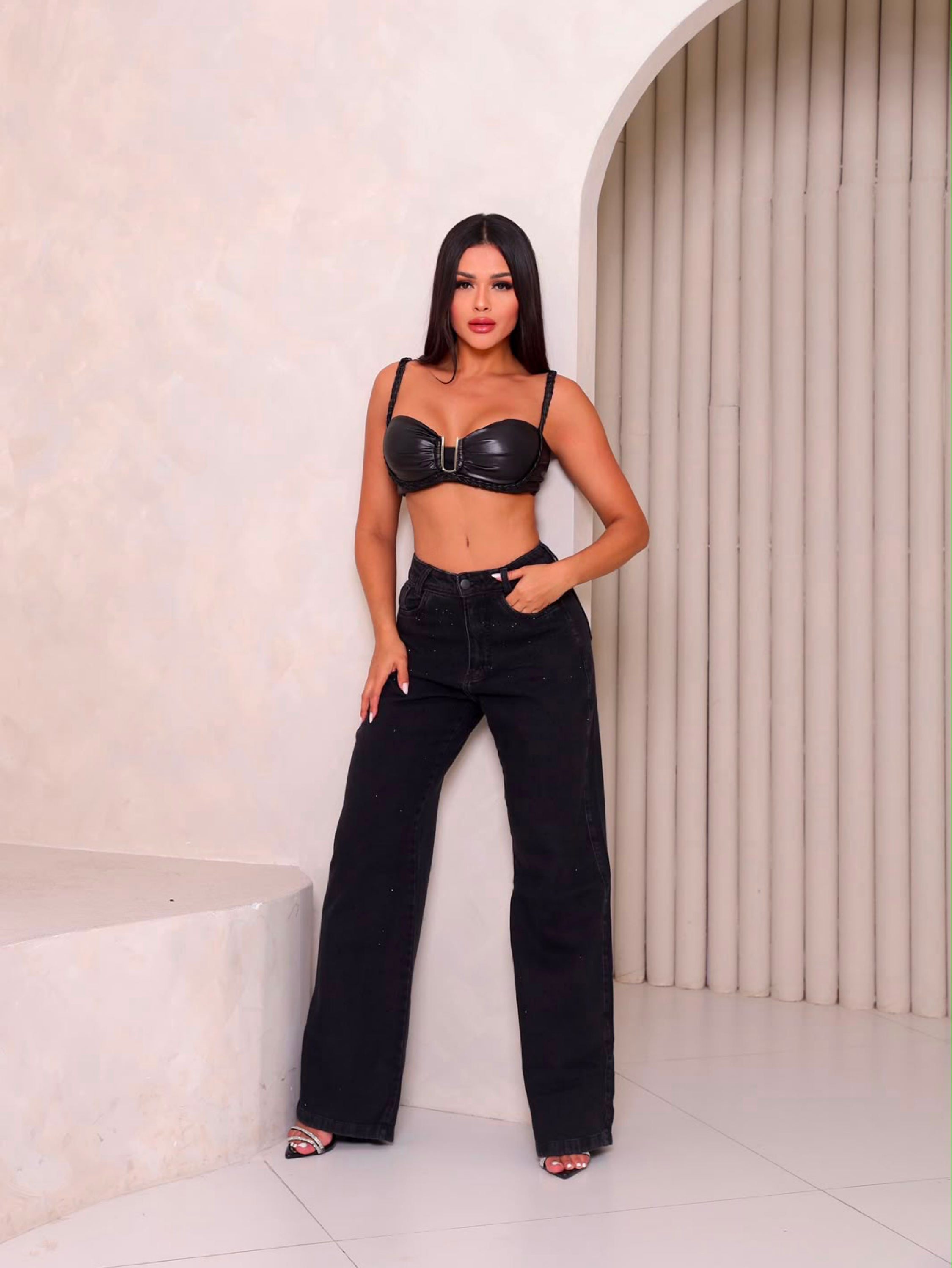 Wide leg com brilho - Levka Jeans | ZAX