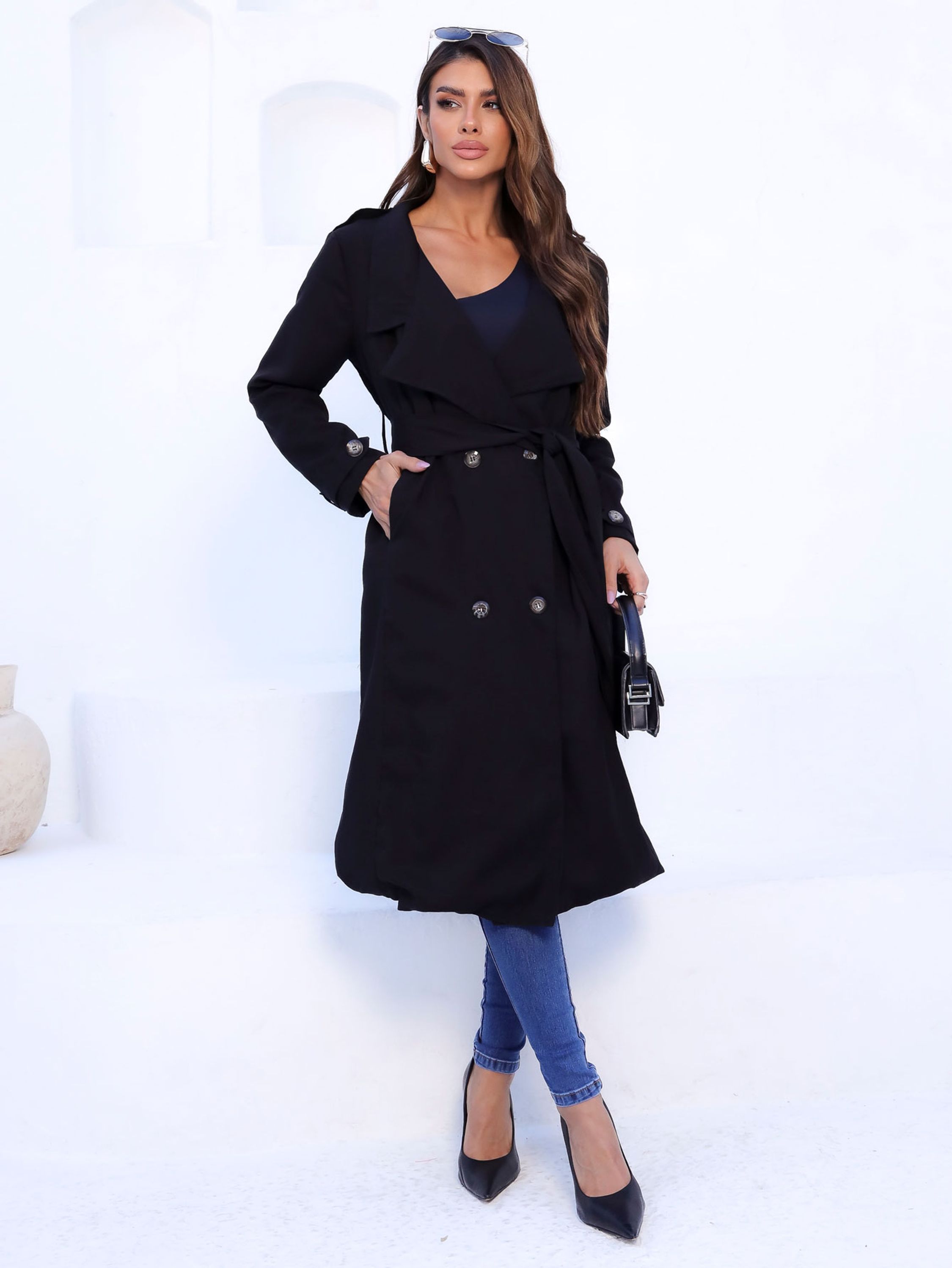 Casaco Feminino Trench Coat em Alfaiataria Premium com Forro