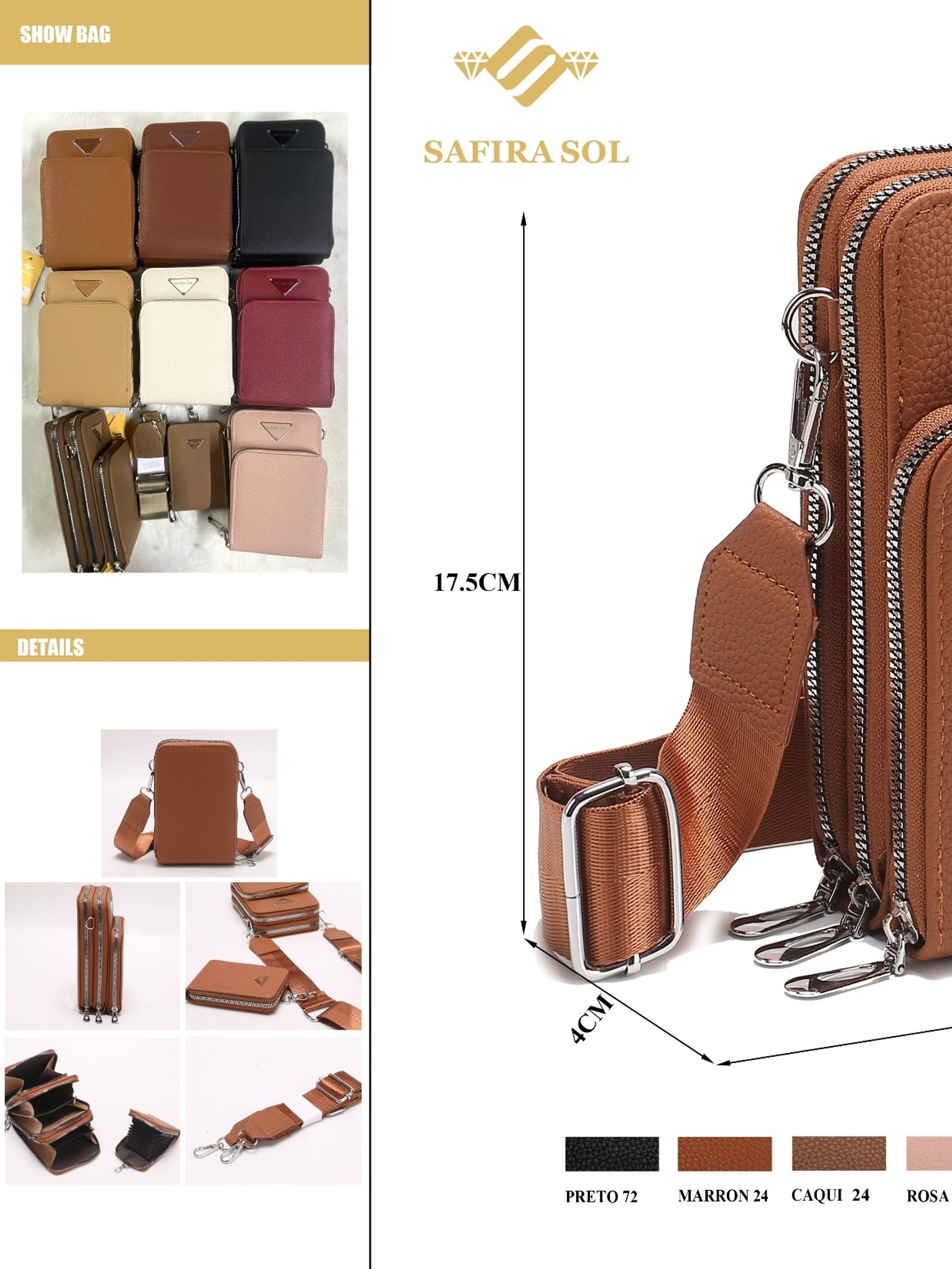 Bolsa para celular banda larga da moda com carteira LT 653 - Mei