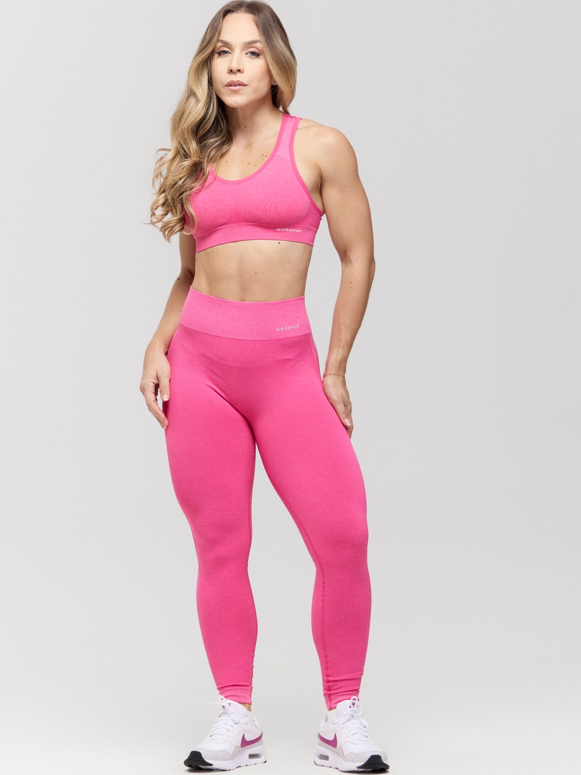 20945 LEGGING SEM COSTURA SPORT - FITNESS PINK MESCLA - JN