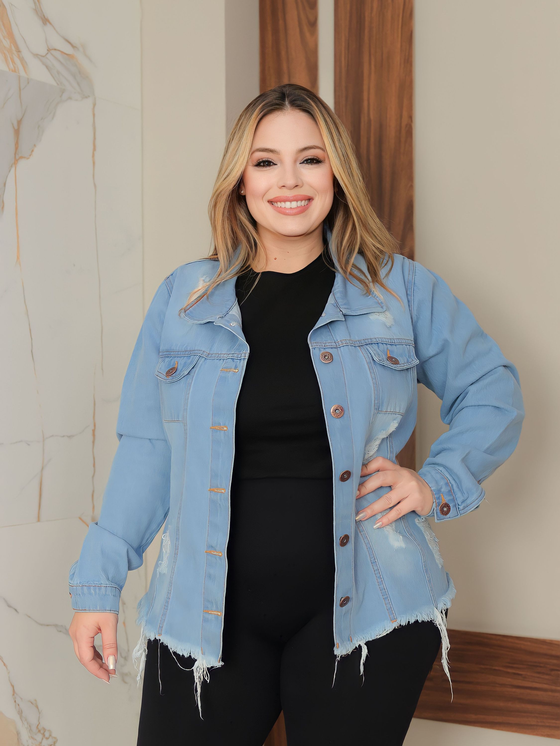 JAQUETA JEANS PLUS SIZE - Rosa Mel | ZAX