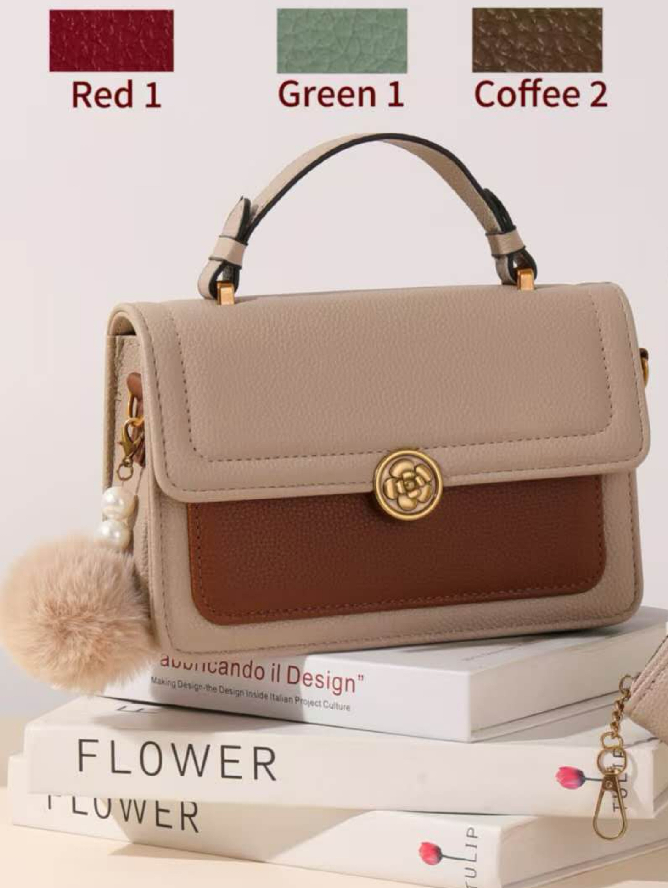 Bolsas femininas bicolores da moda XV2621 - HCM Loja | ZAX