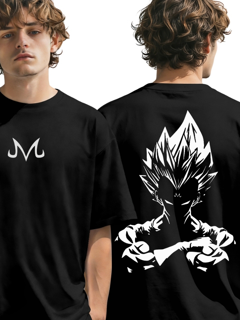Camiseta oversized 100% Algodão Unissex Estampa anime Vegeta