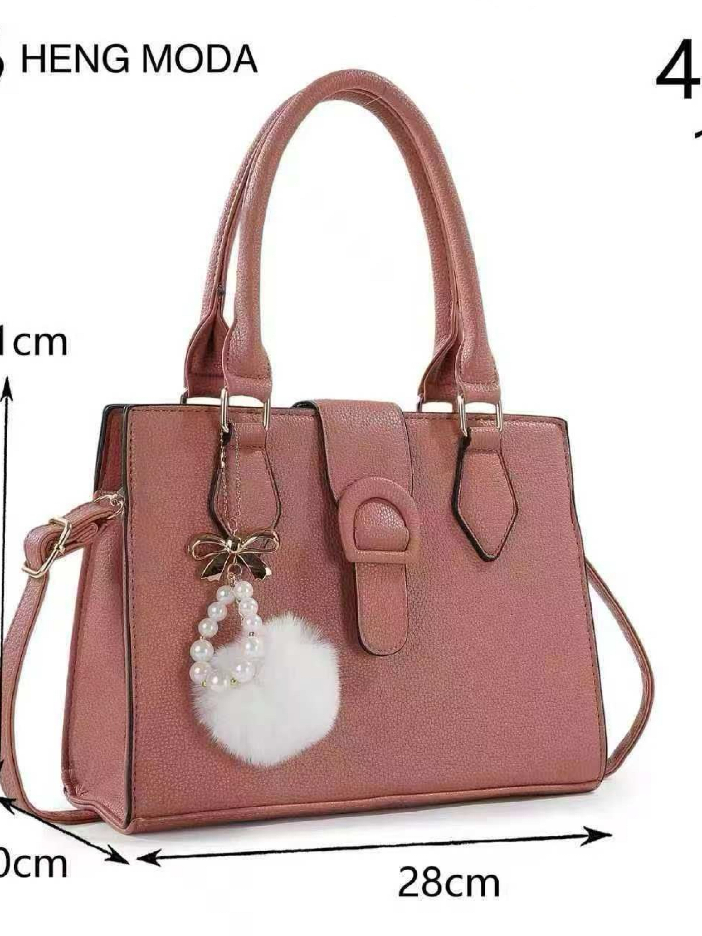 BIG X 564　美品 Bolsa média com pompom 4205# - Mn Mochilas | ZAX