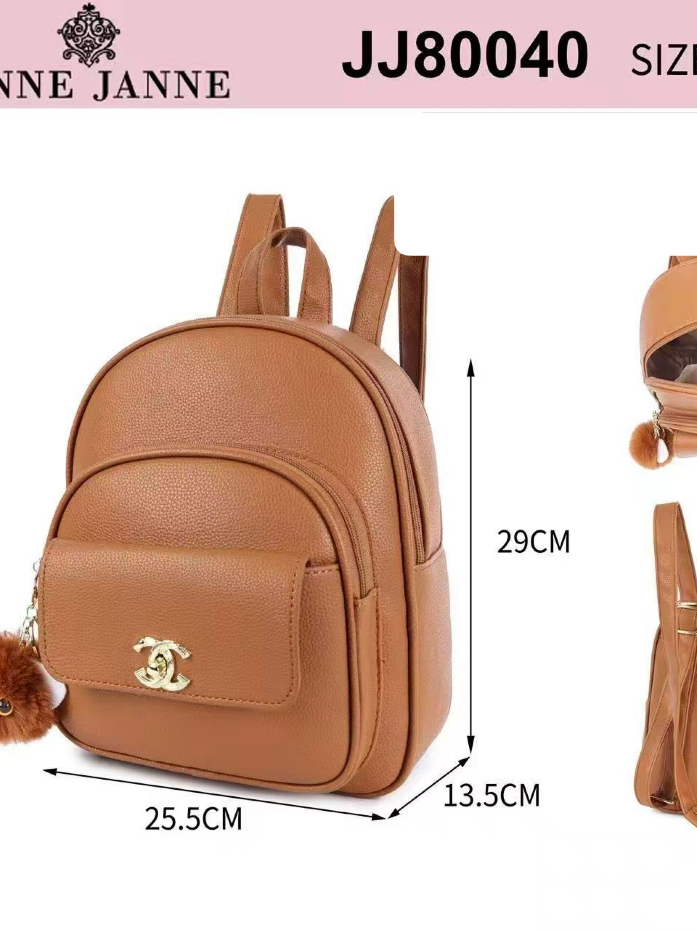 Mochila vira bolsa menor e com pompom JJ80040 - Mn Mochilas | ZAX