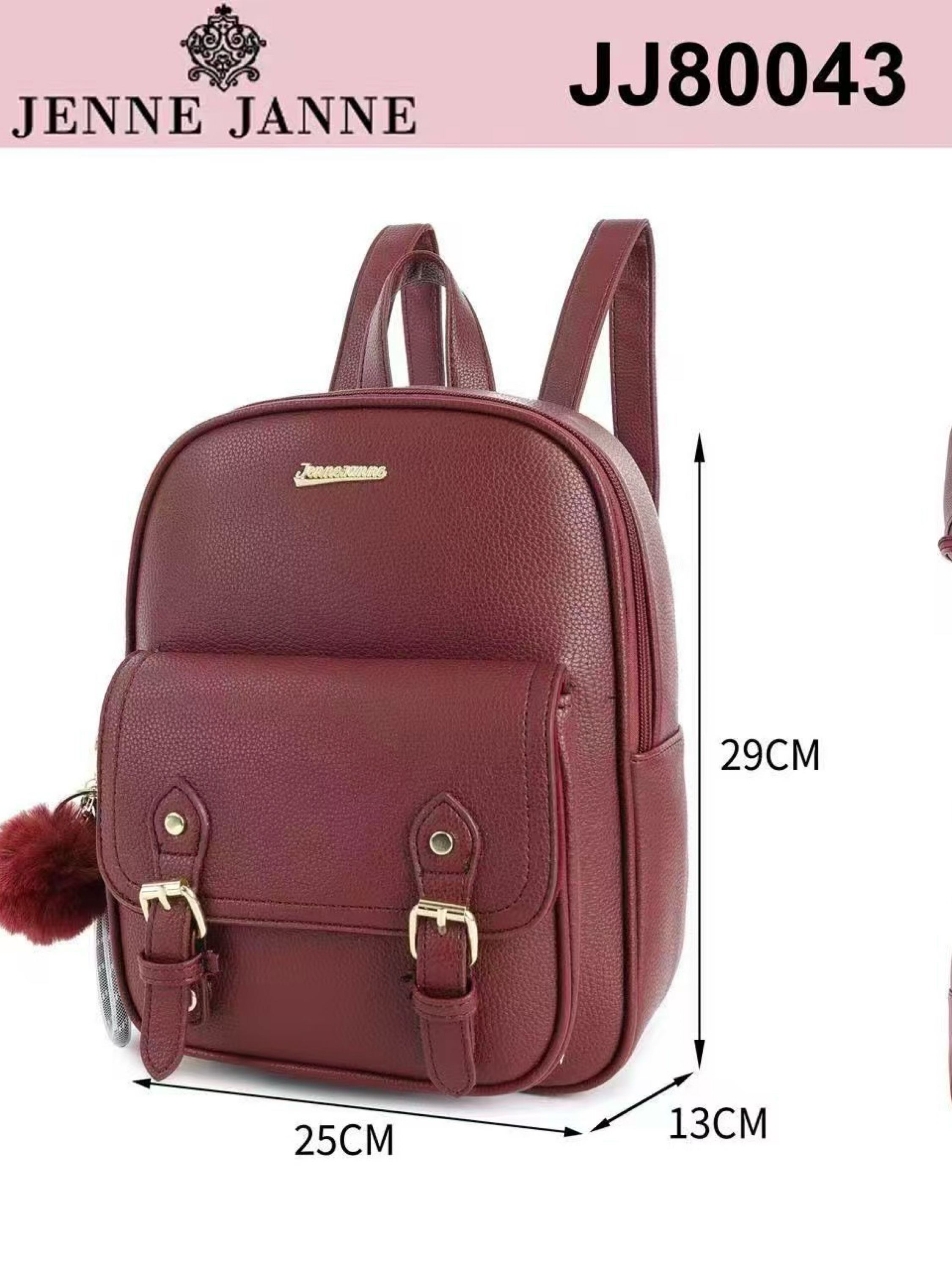 Mochila vira bolsa menor e com pompom JJ80043 - Mn Mochilas | ZAX