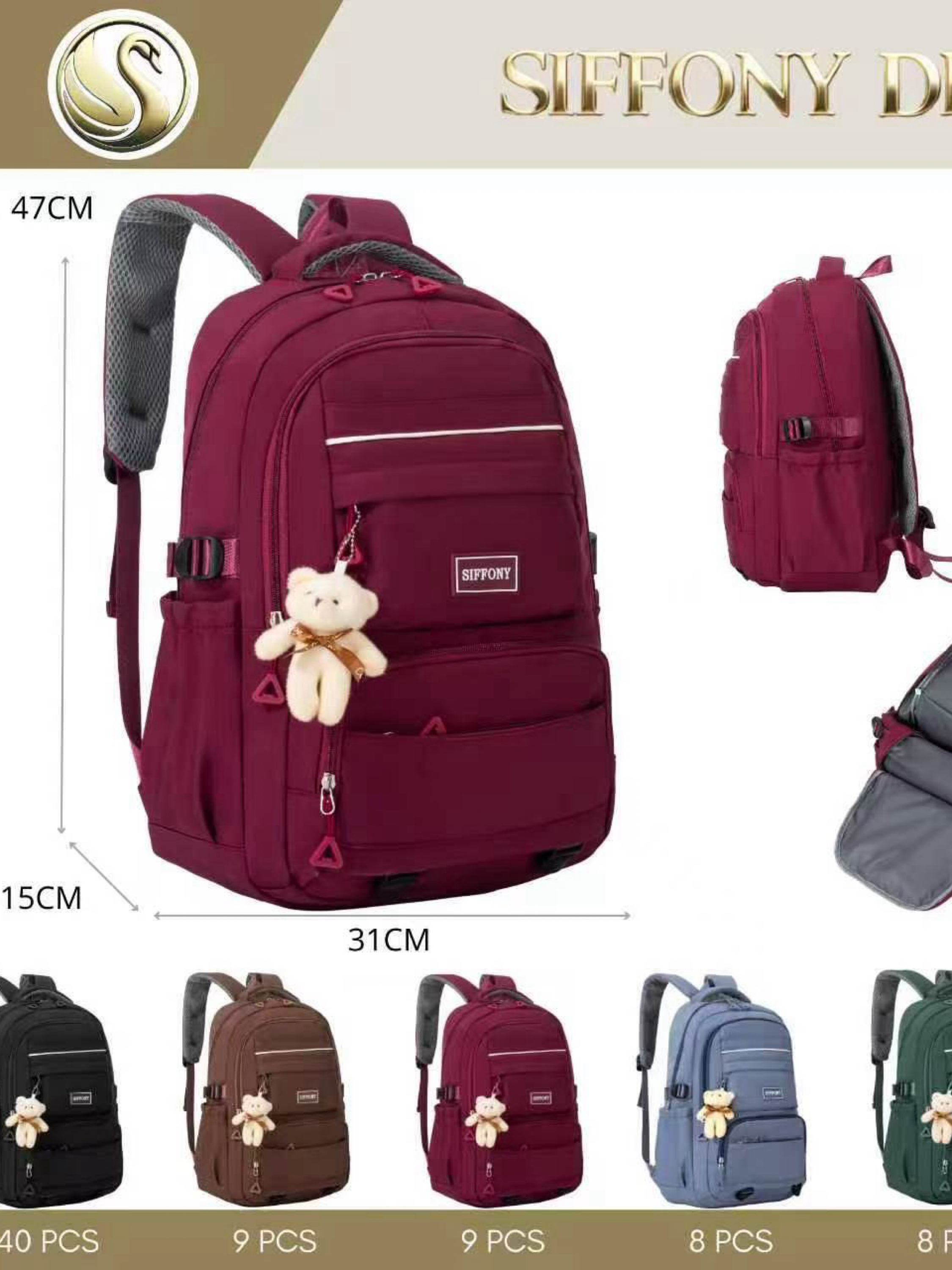 Mochila grande impermeável e com Urso SD-2066 - Mn Mochilas | ZAX