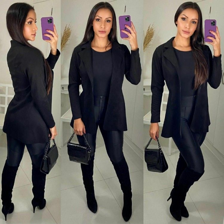 Blazer Feminino Argel Preto - Via Sampa - Roupa Feminina - Firenze