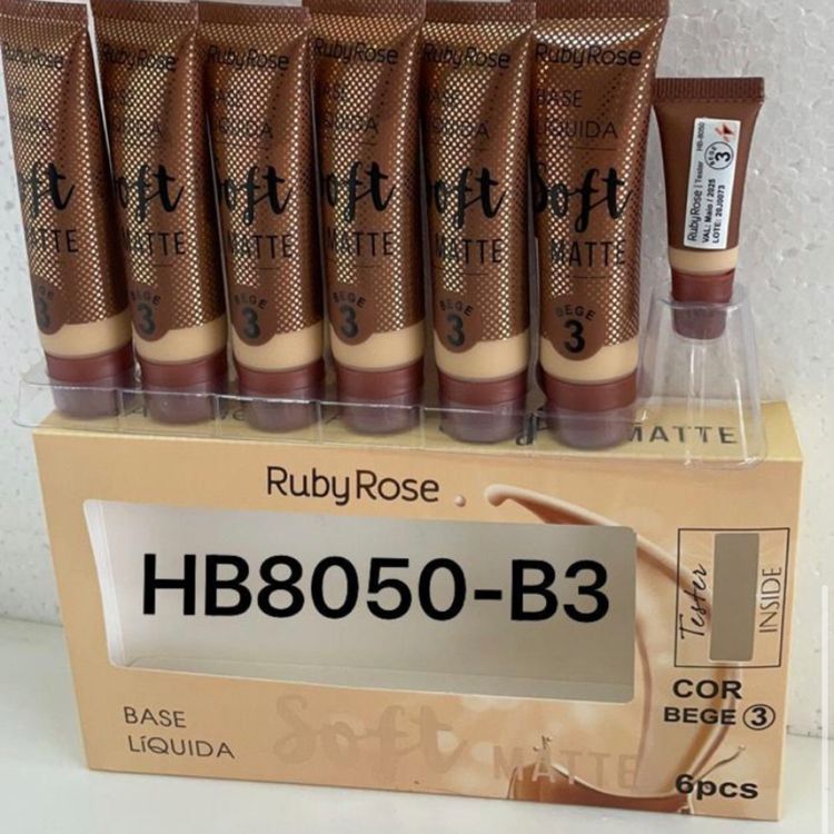 Base Líquida soft matte Bege 3 Ruby Rose