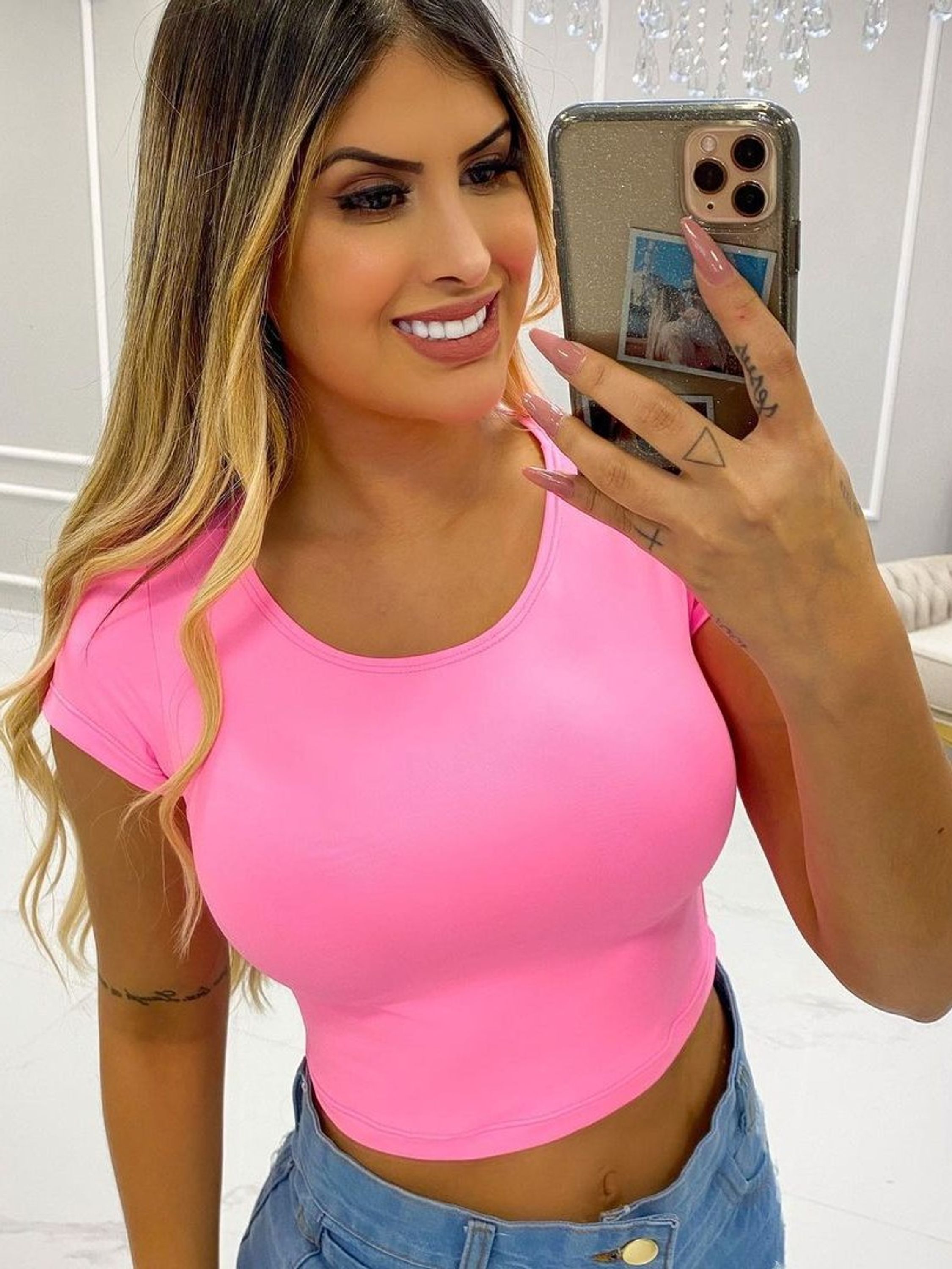 Cropped Tigre Neon Branco - Boutique Algodão Rosa