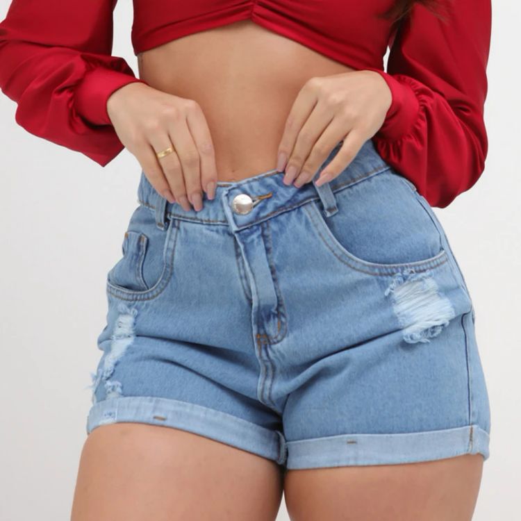 Kissmelady conjunto jeans colorido feminina cropped com short