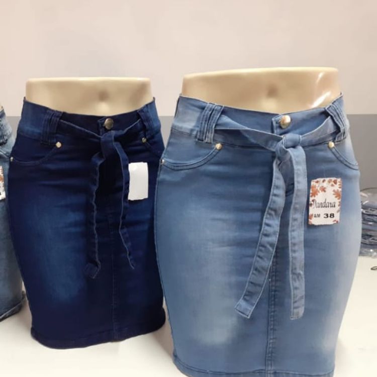 Saias Jeans Detalhe Cinto Em Jeans Top Jeans Linda Zax 