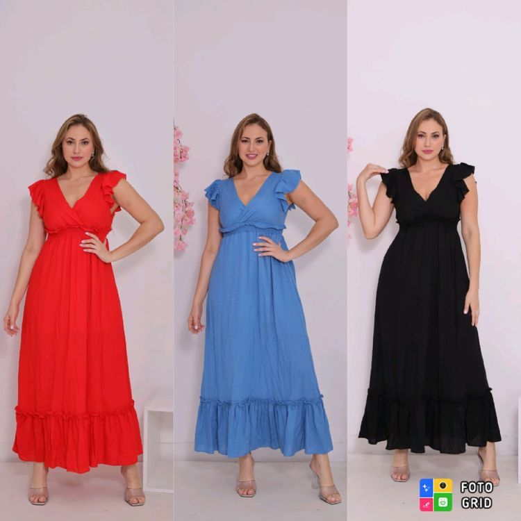 Vestido longo moda feminina