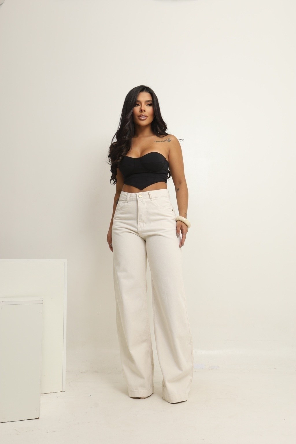 Calça Jeans Feminina Wide leg UBA