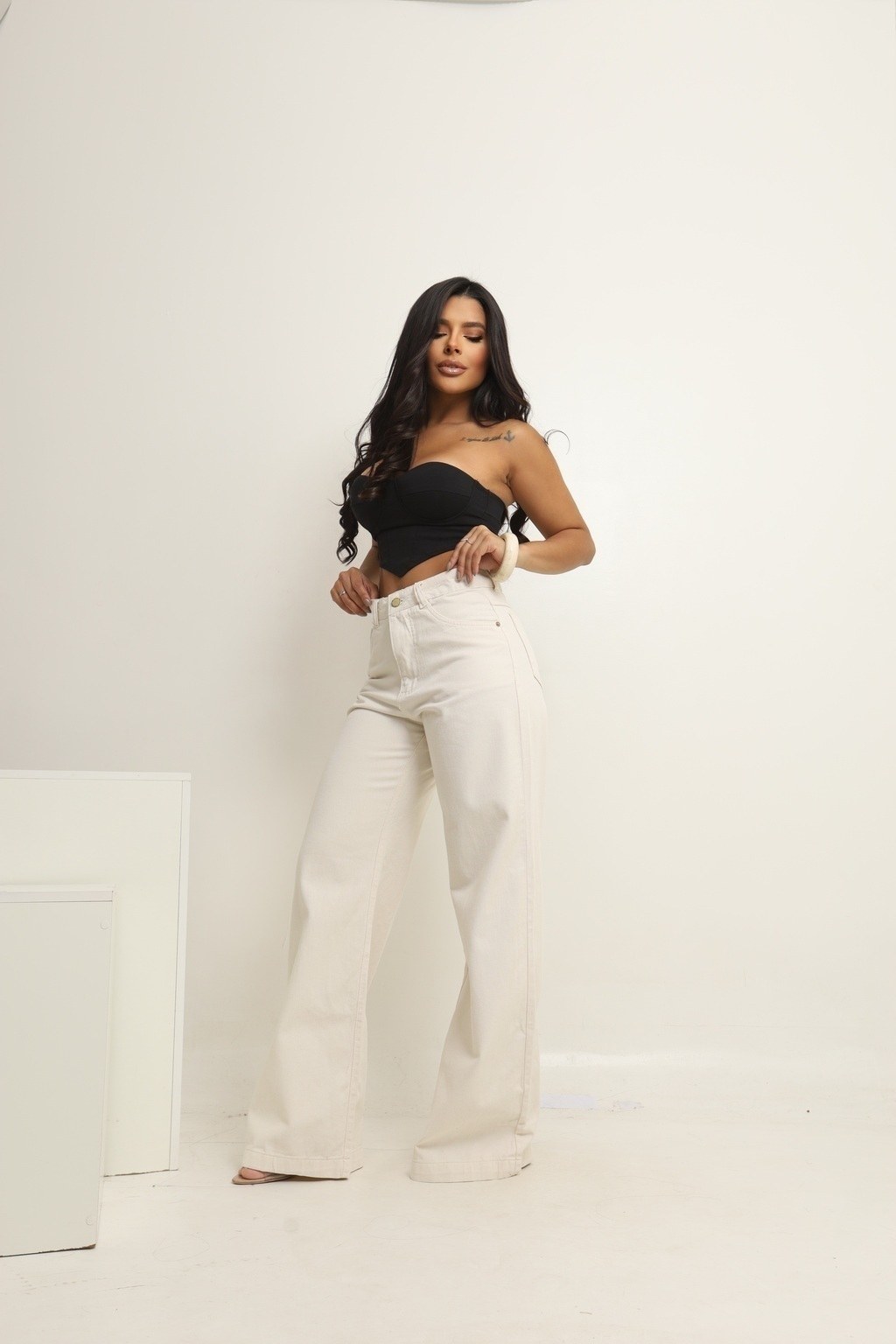 Calça Jeans Feminina Wide leg UBA