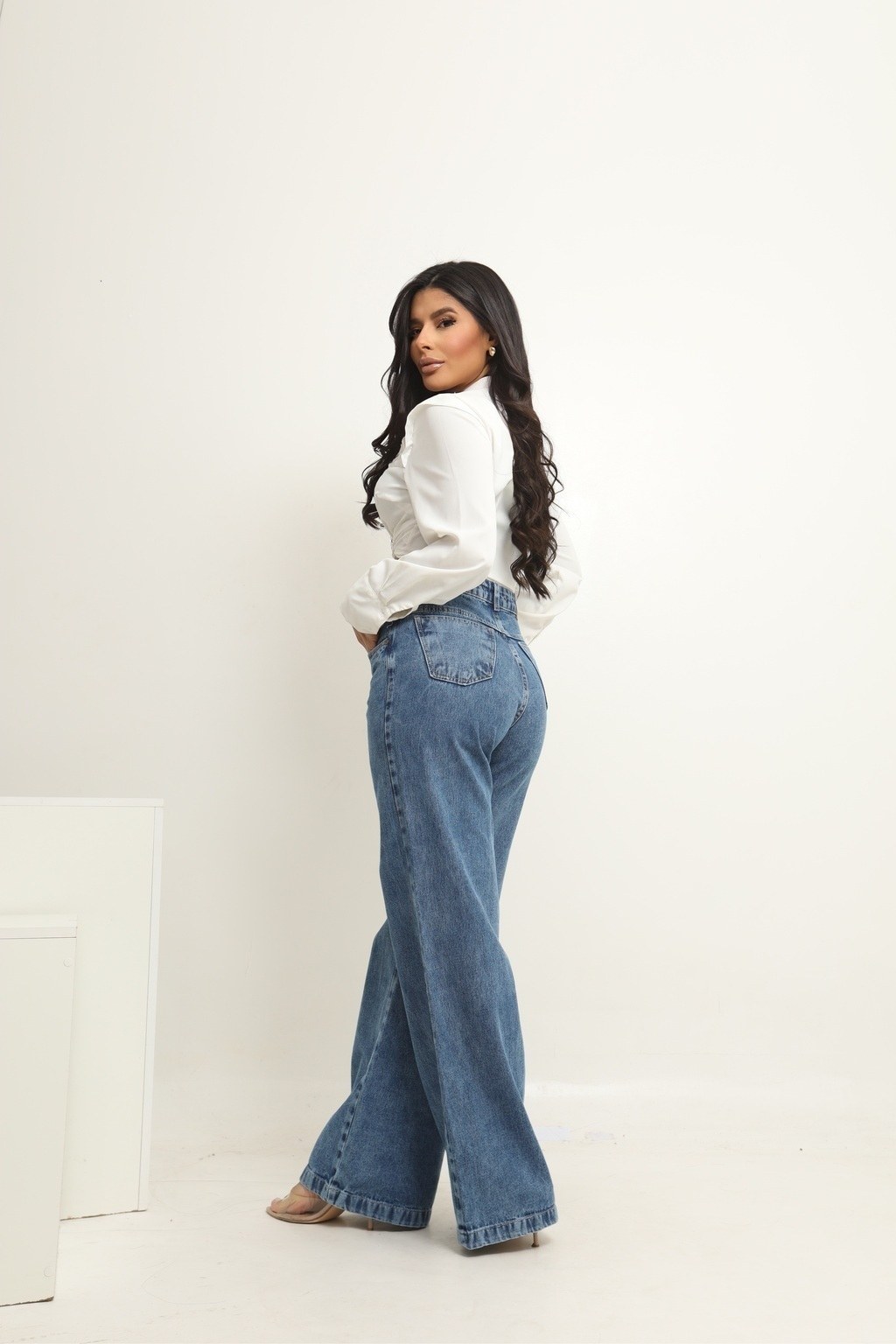 Calça Jeans Feminina Wide Leg SKY GEL