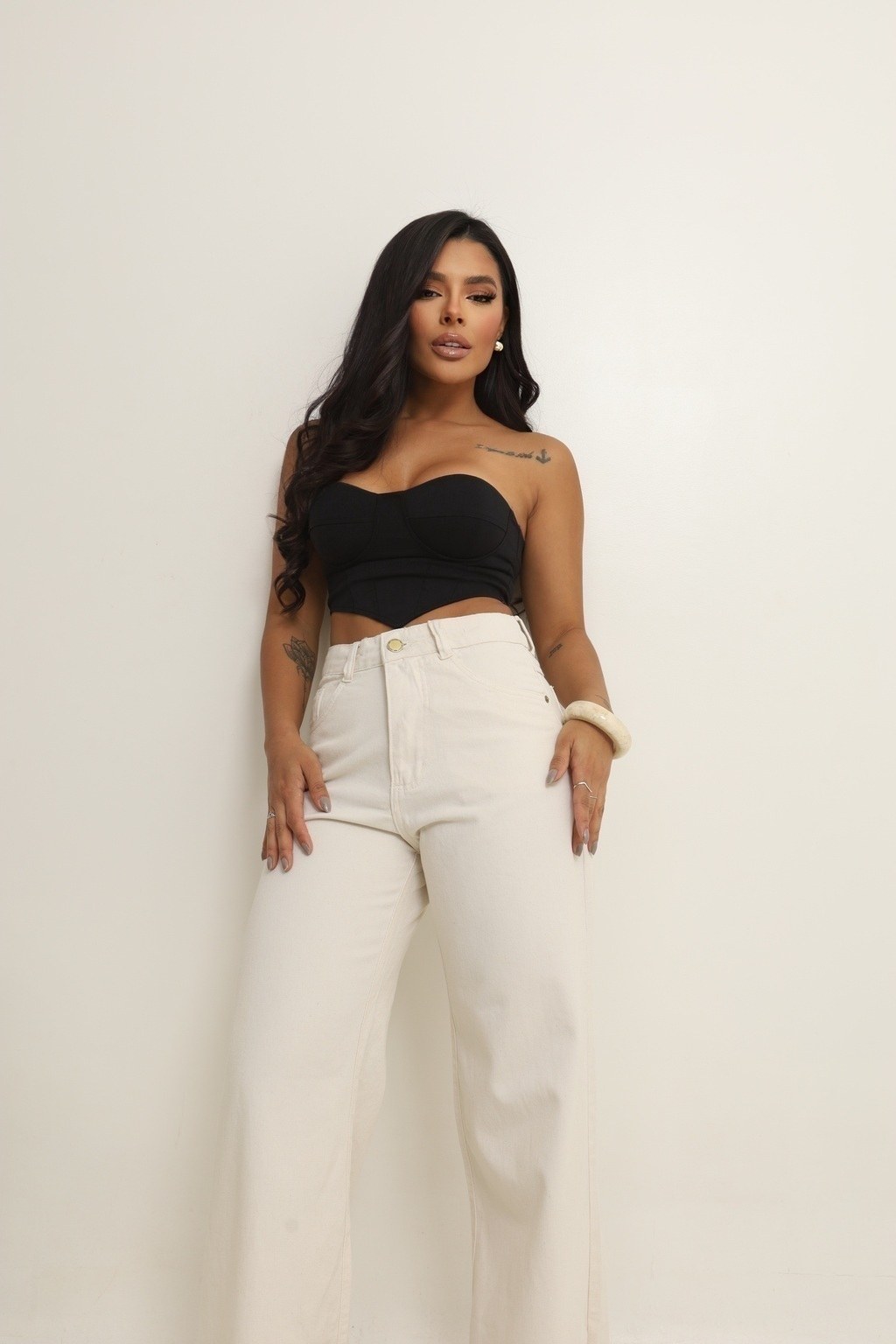 Calça Jeans Feminina Wide leg UBA