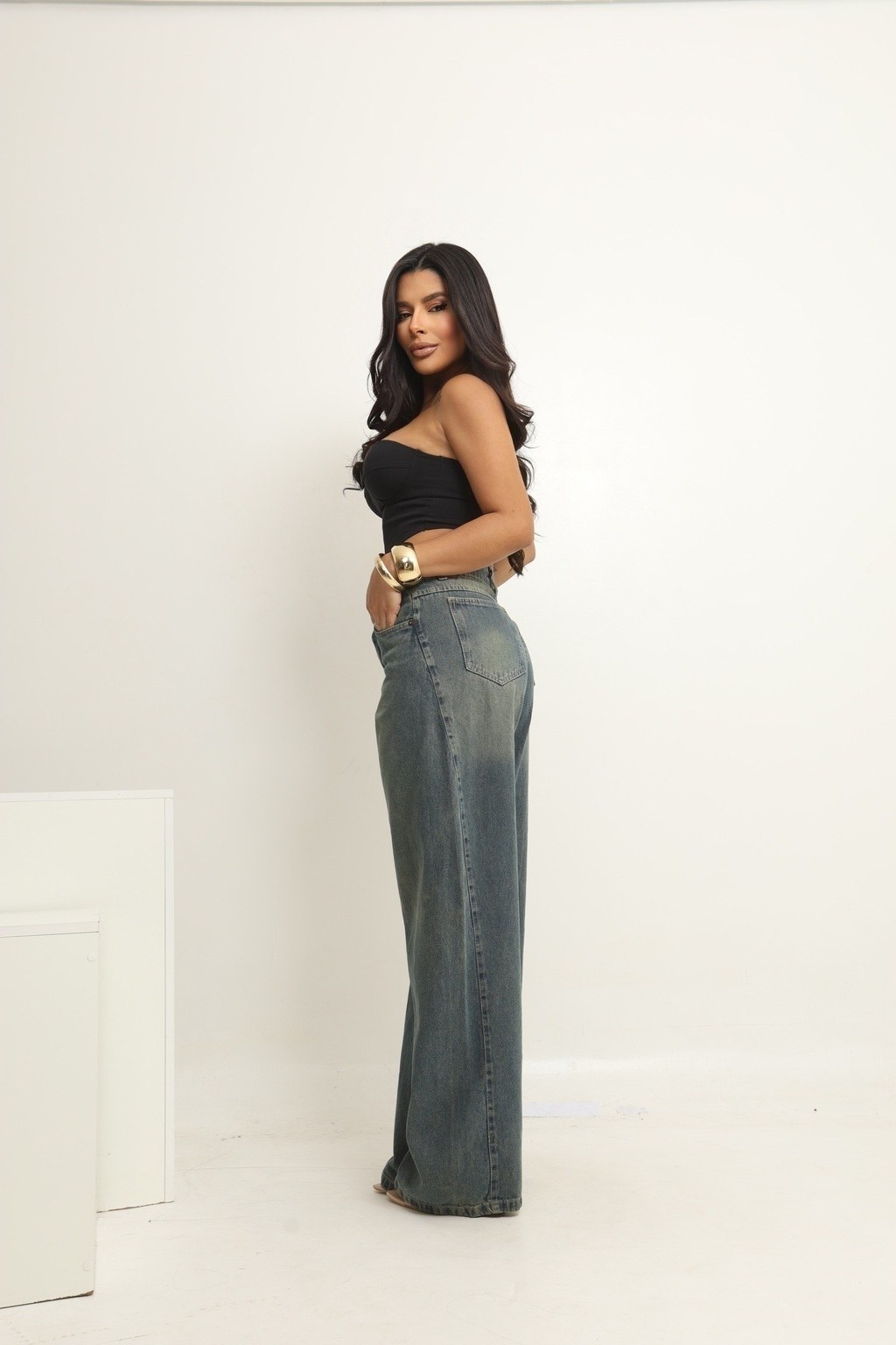 Calça Jeans Feminina Barrel Sujinha
