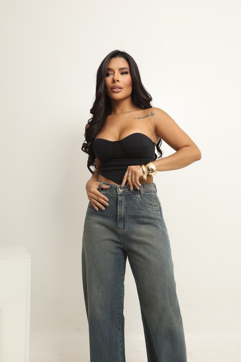 Calça Jeans Feminina Barrel Sujinha