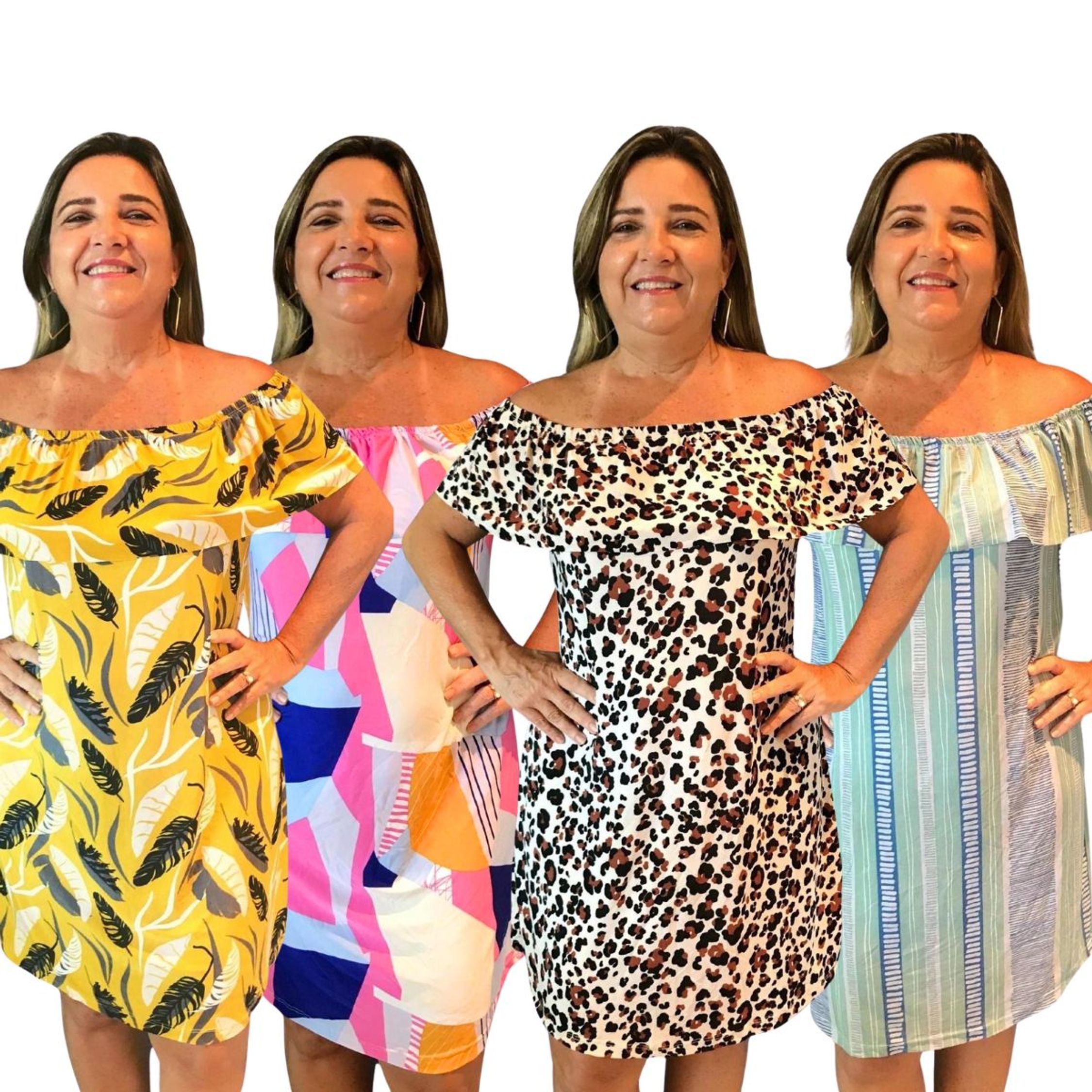 Kit 4 Vestidos Ciganinha Soltinho Cores e Estampas Sortidas