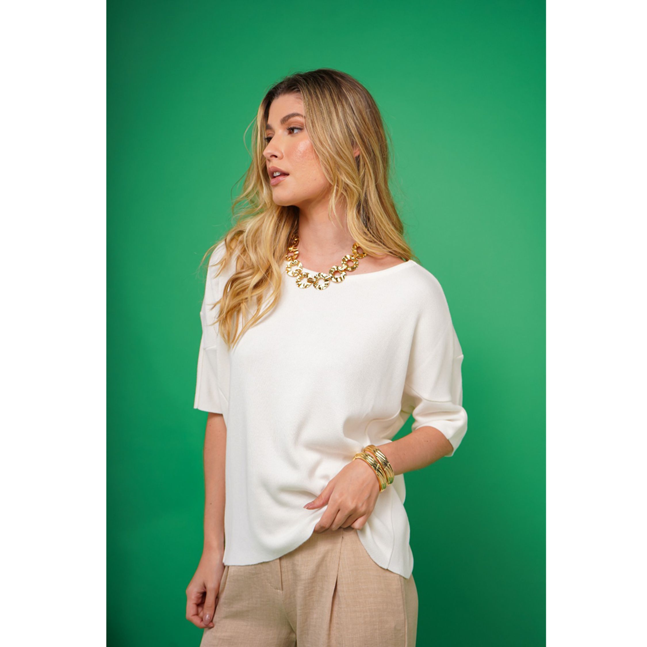 Blusa Trciot Ampla Recortes Rosilene