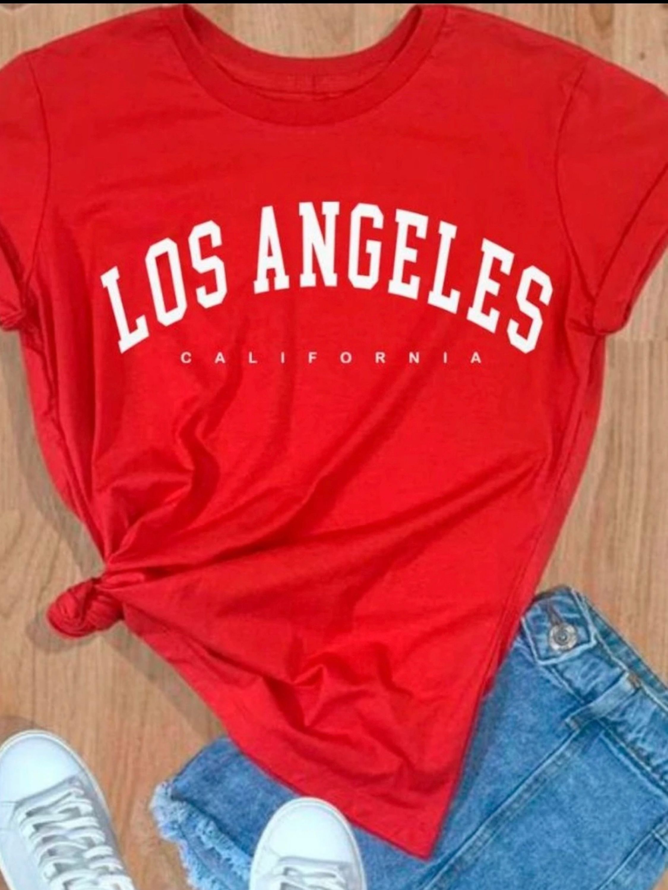 T-Shirt Linda Camiseta Feminina Los Angeles C.A.L.I.F.OR.N.I.A Tecido Leve e Macio