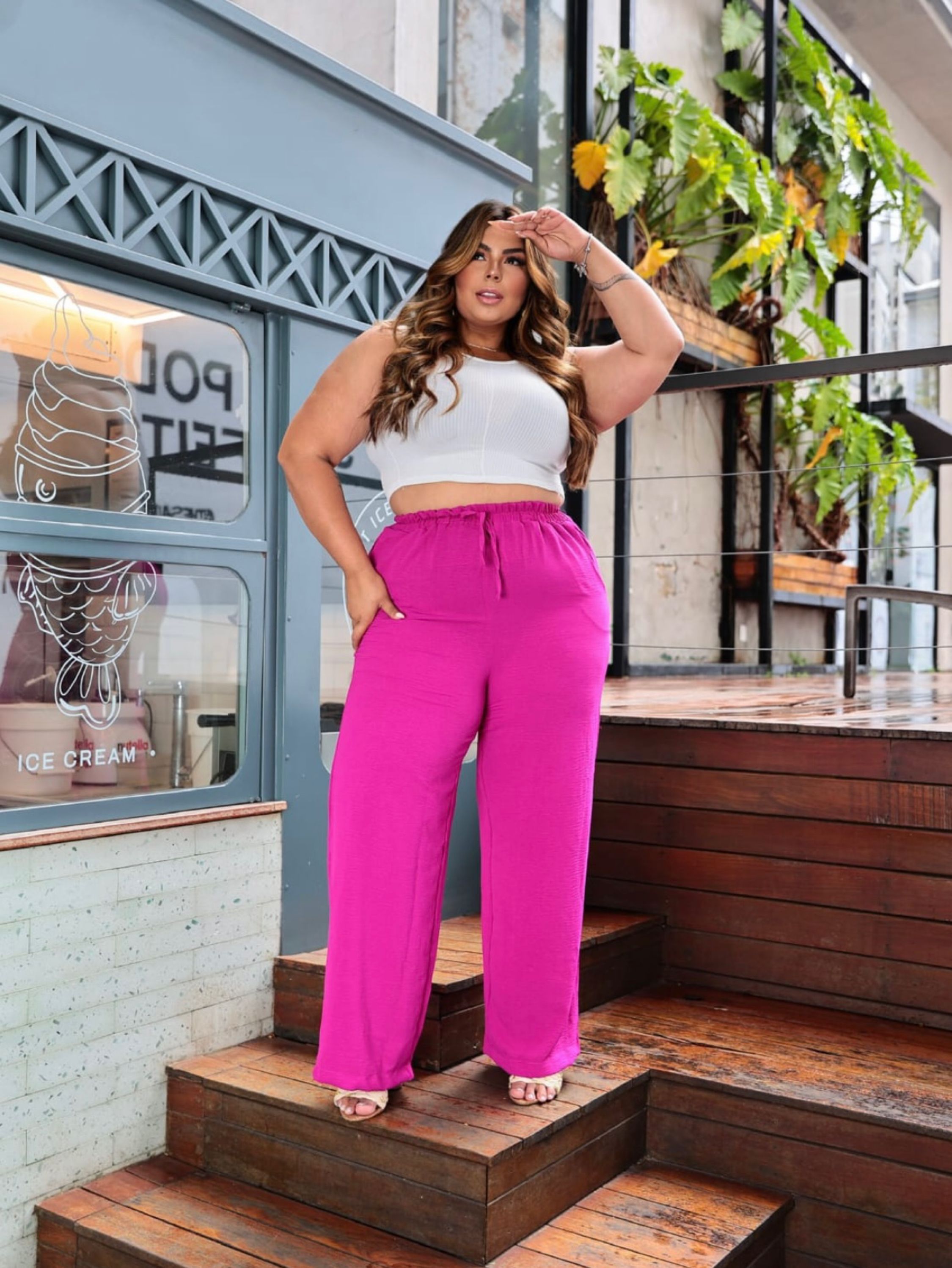 Calça pantalona plus size