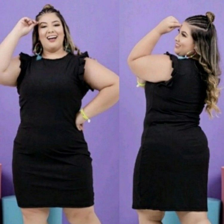 Vestido Midi Regata Manga Girassol Plus Size