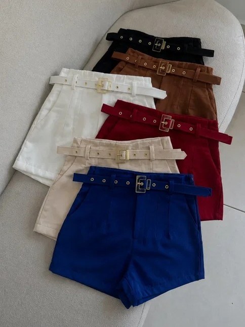 Short Zara Lara com Cinto - Alfaiataria