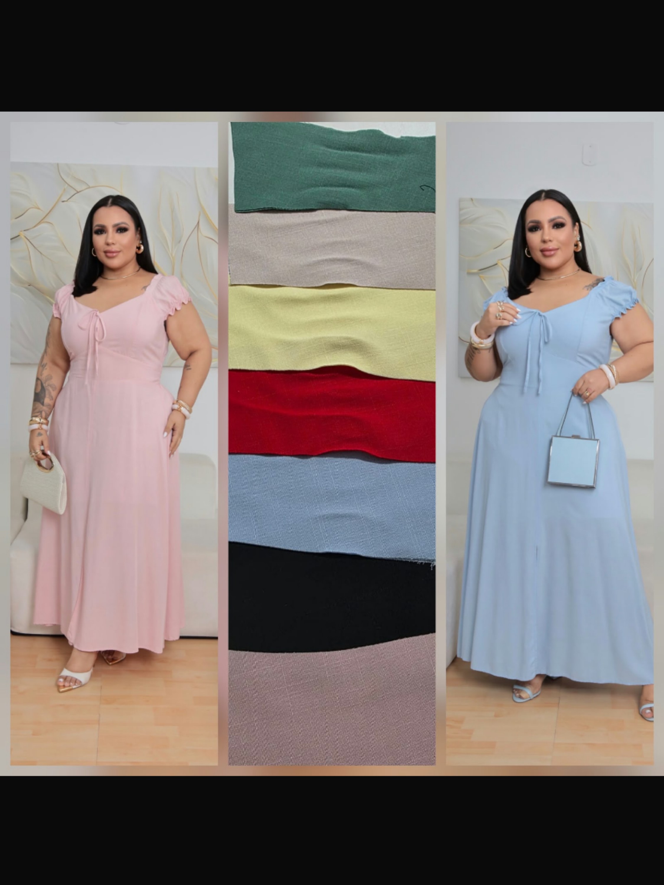 Vesrido longo Raiza Plus size