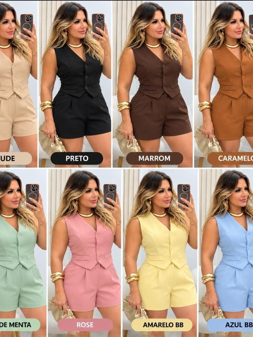 Conjunto alfaiataria shotrs
