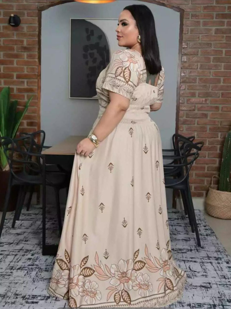 Vestido longo Floral Bianca plus Size