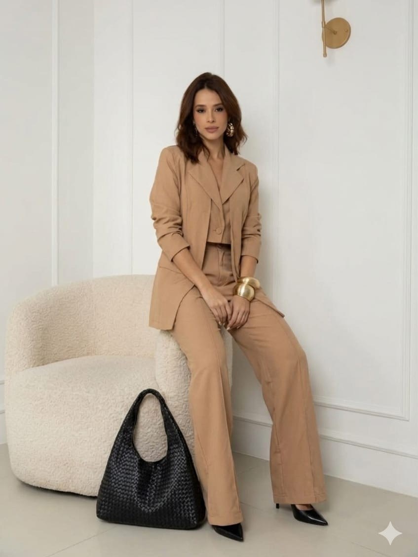 Conjunto Calça Blazer e colete embutido