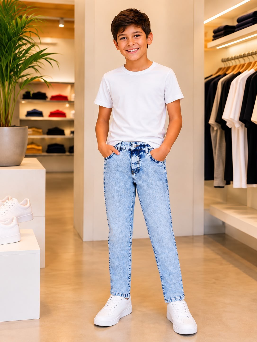 Calça Jeans Infantil Masculina Juvenil Menino