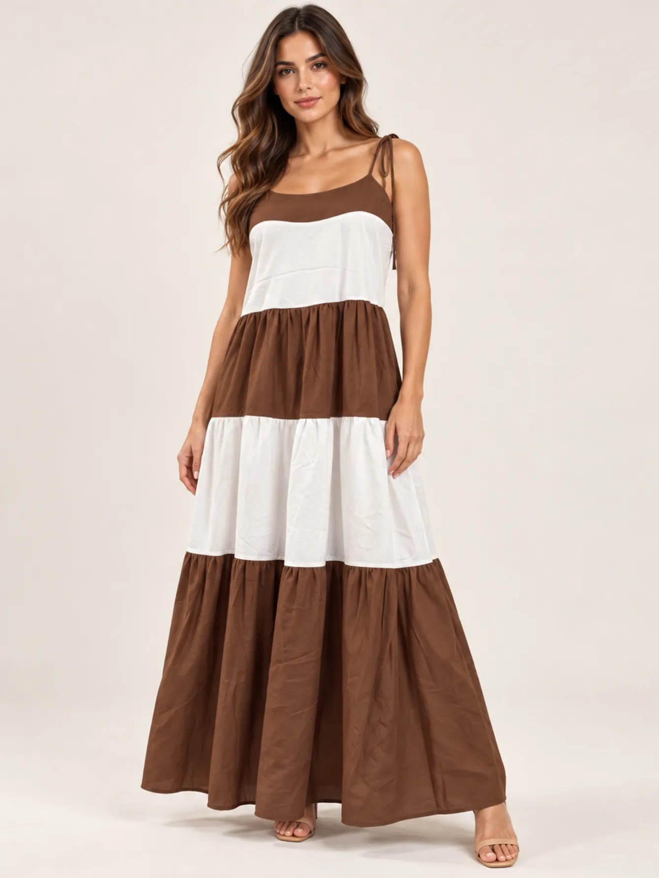 Vestido Bicolor alça fina