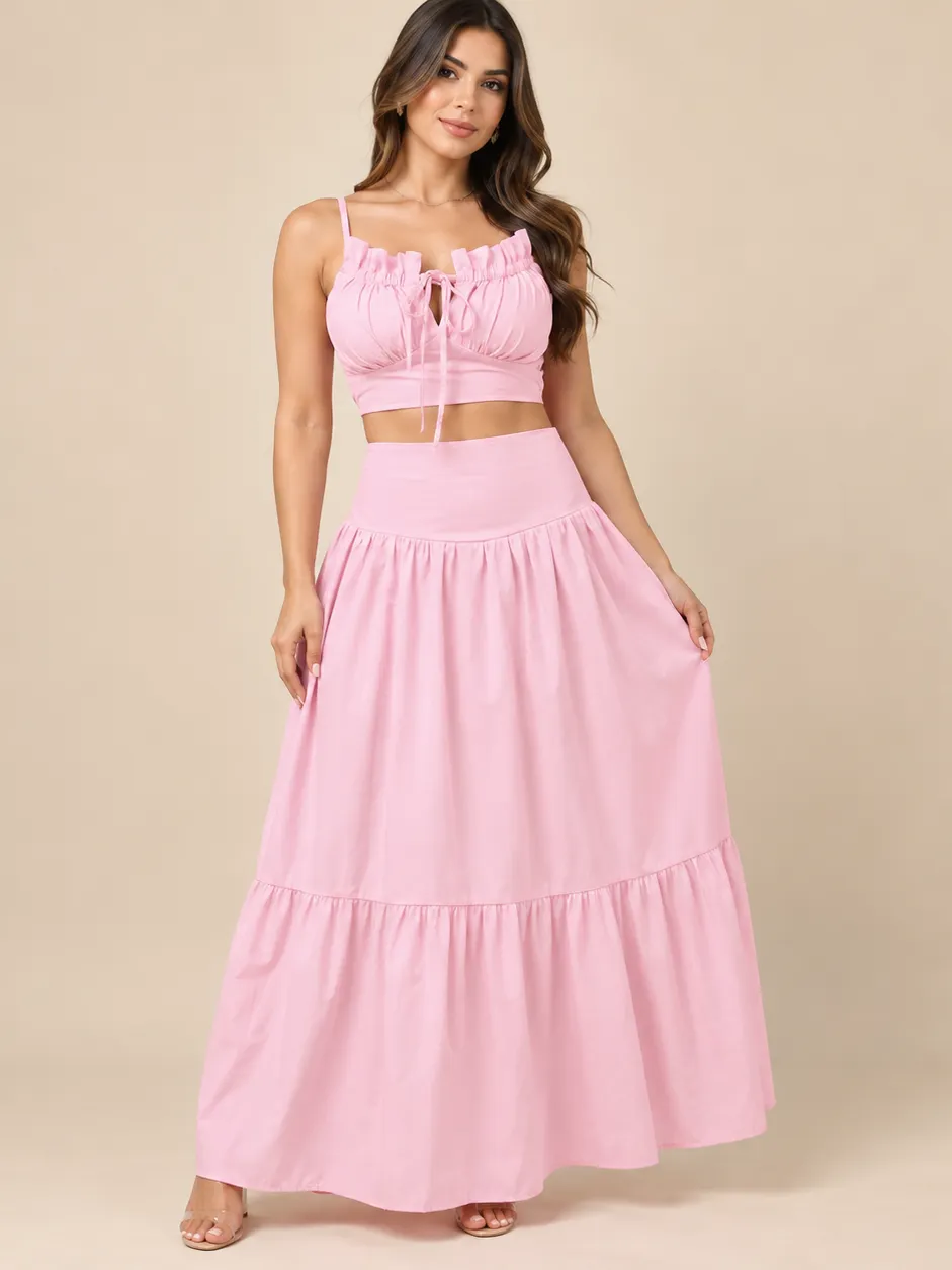 Conjunto saia e cropped