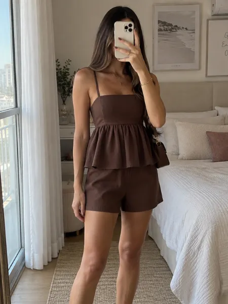 Conjunto 2 peças Bata Liso