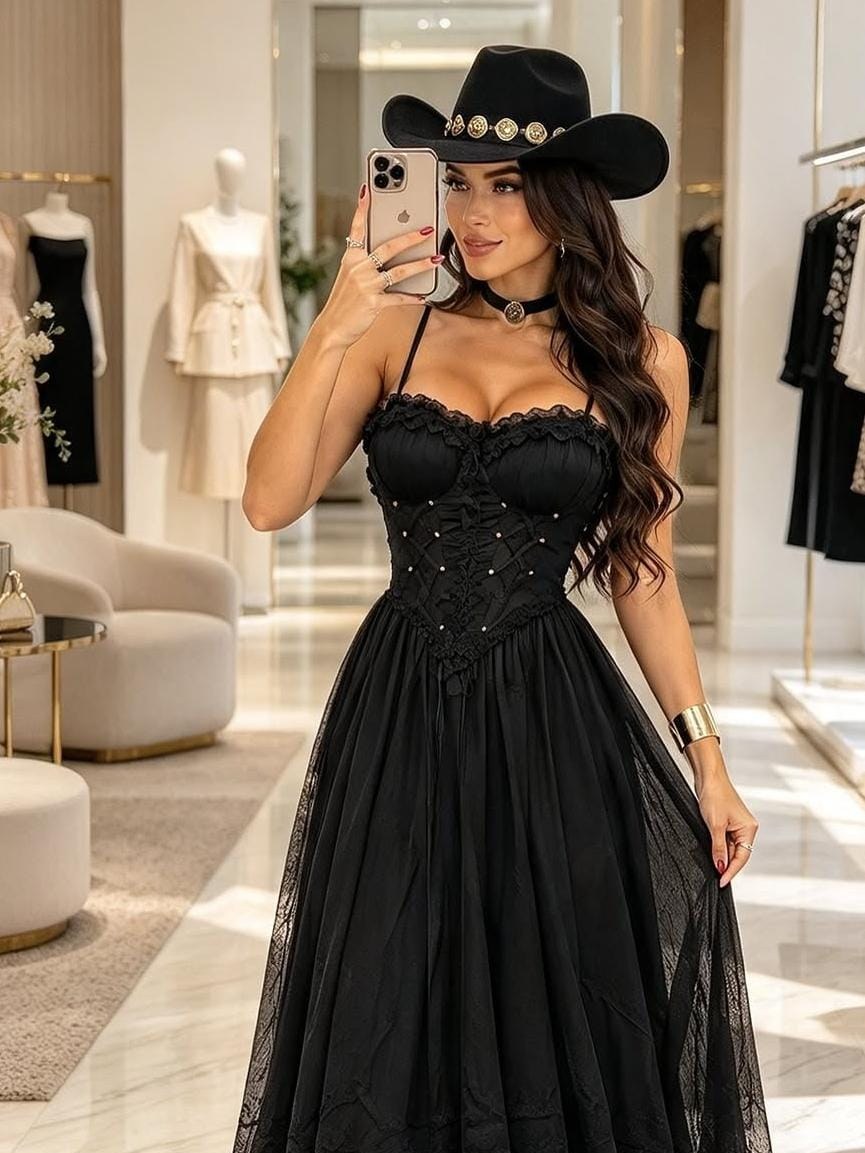 Vestido Longo Elegante Corset