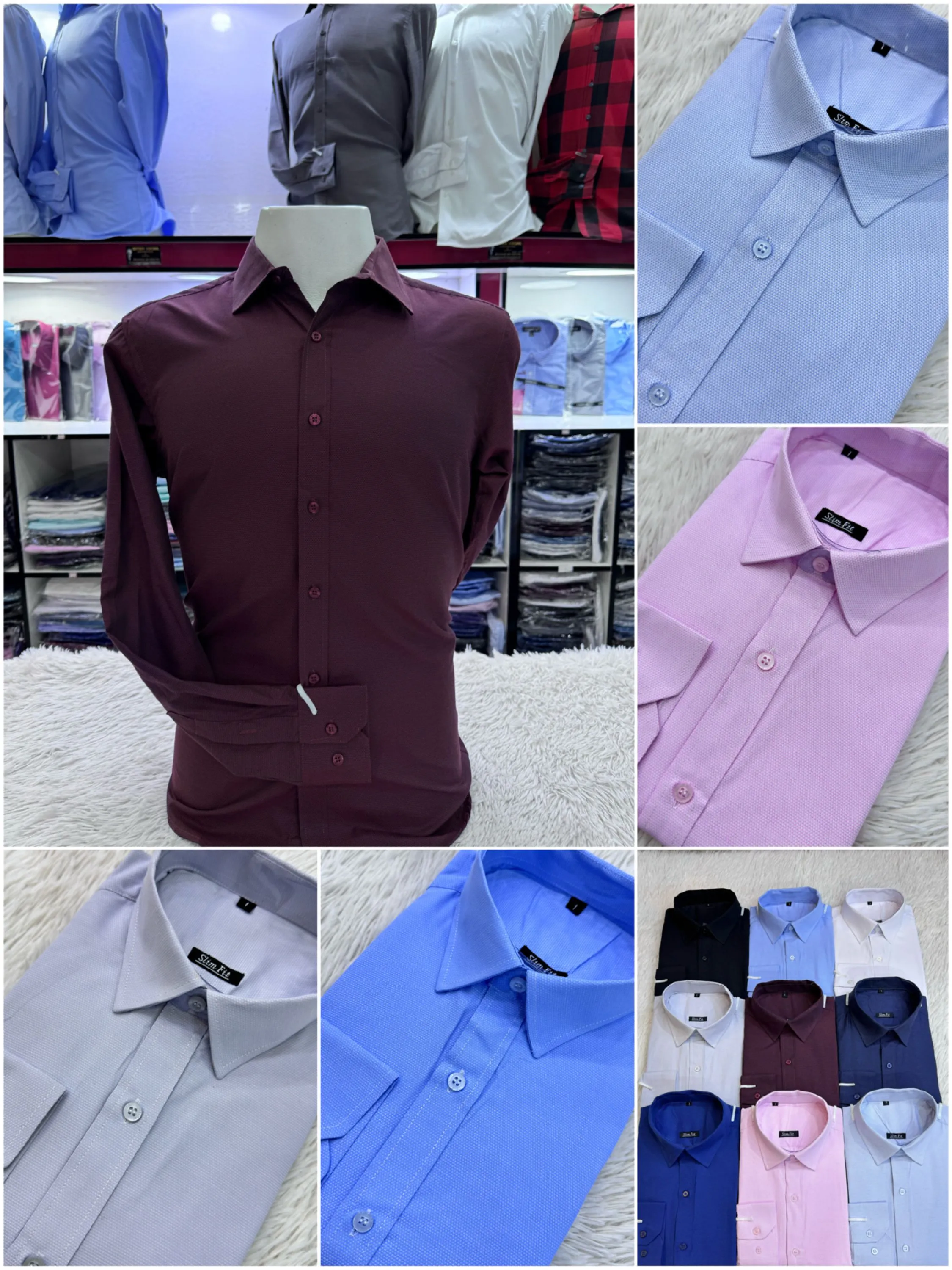 Camisa Social Masculina 3D Jacquard Slim Fit Manga Longa Sem Manga Feita na China - Estersocial